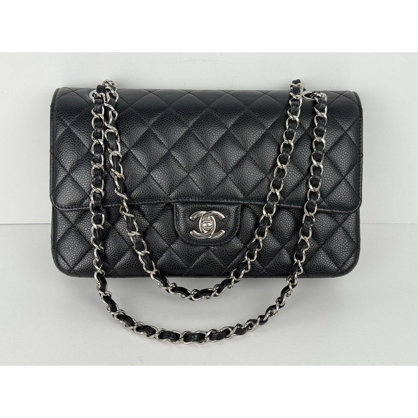 Chanel Classic Double Flap Medium Quilted Caviar Leather Shoulder Bag