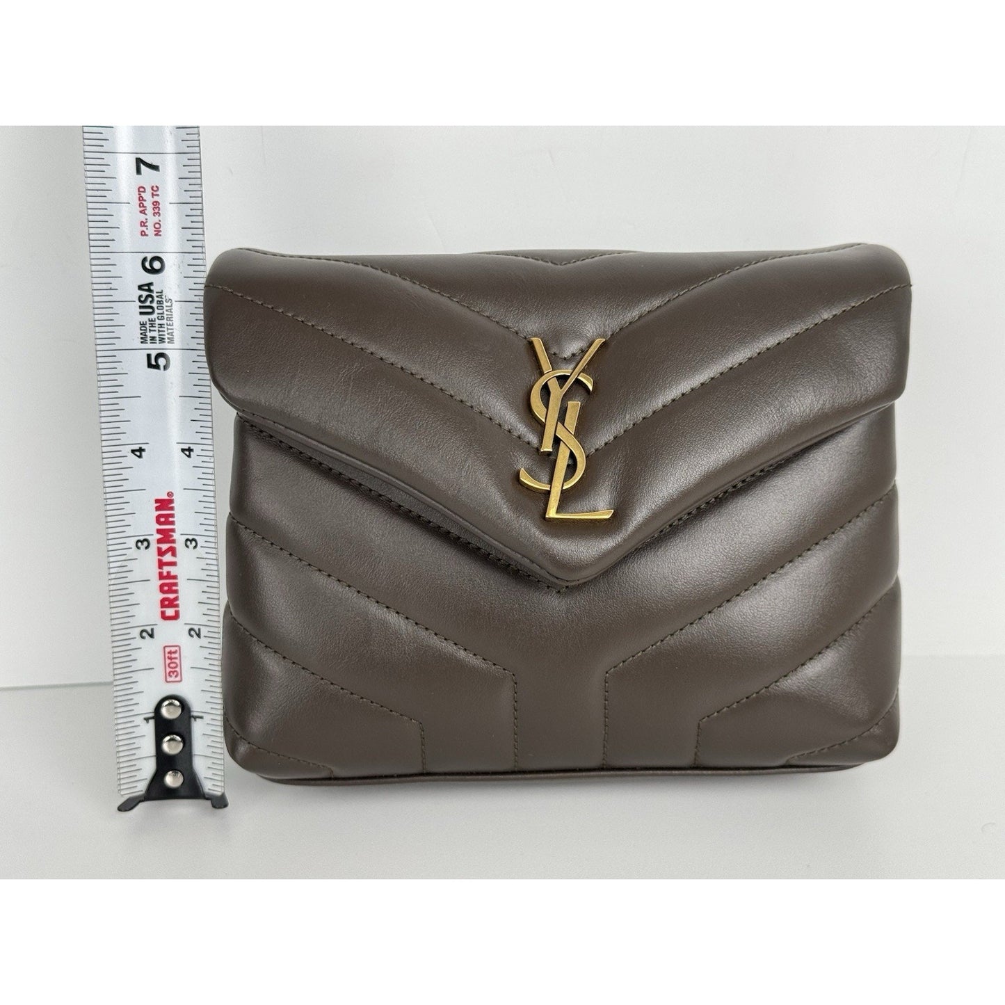 Saint Laurent Toy Loulou Y-Quilted Crossbody Bag Dark Green C-6