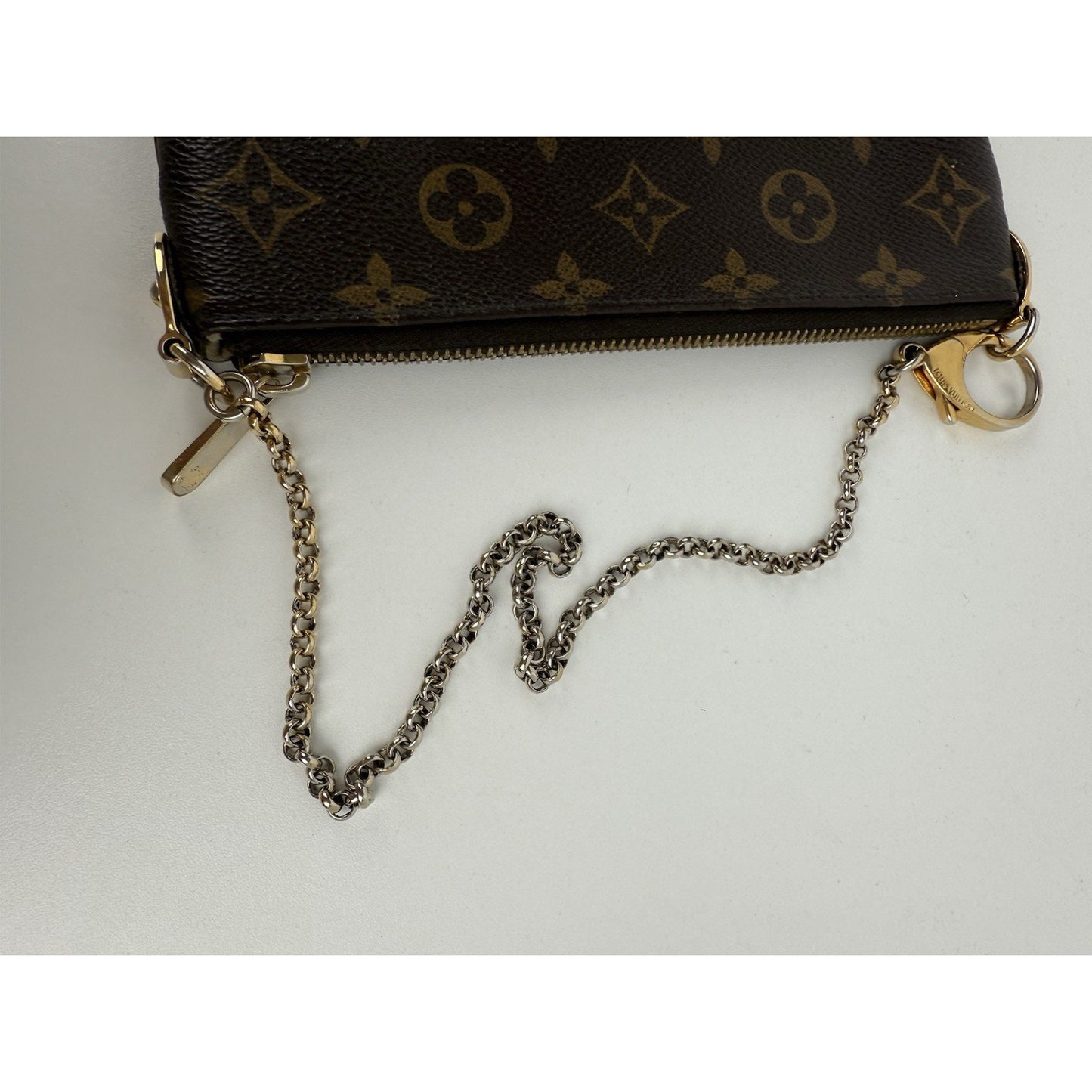 Louis Vuitton Pochette Milano Brown Coated Canvas Women's Shoulder Bag