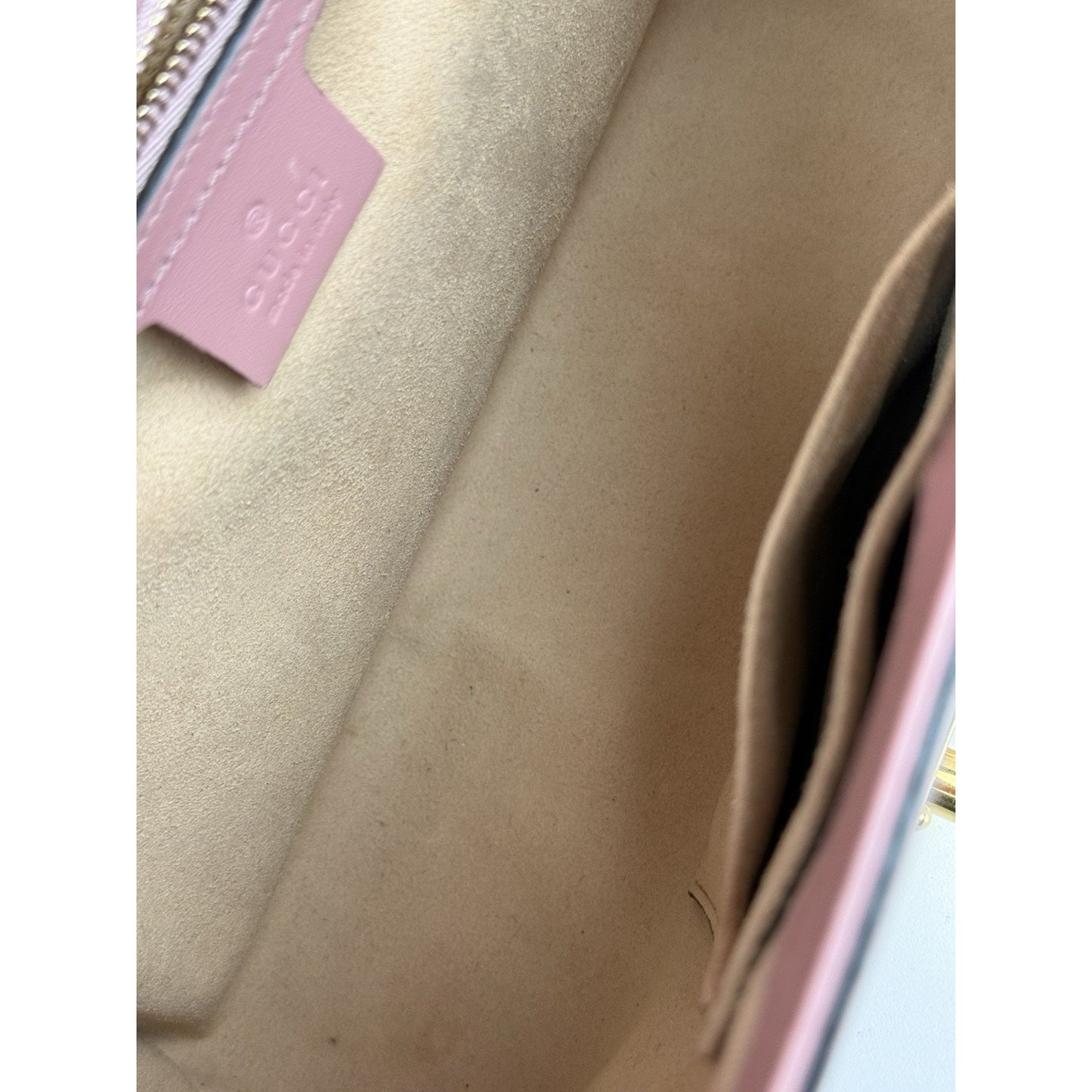 Gucci GG Signature Padlock Small Pink Leather Women’s Shoulder Bag