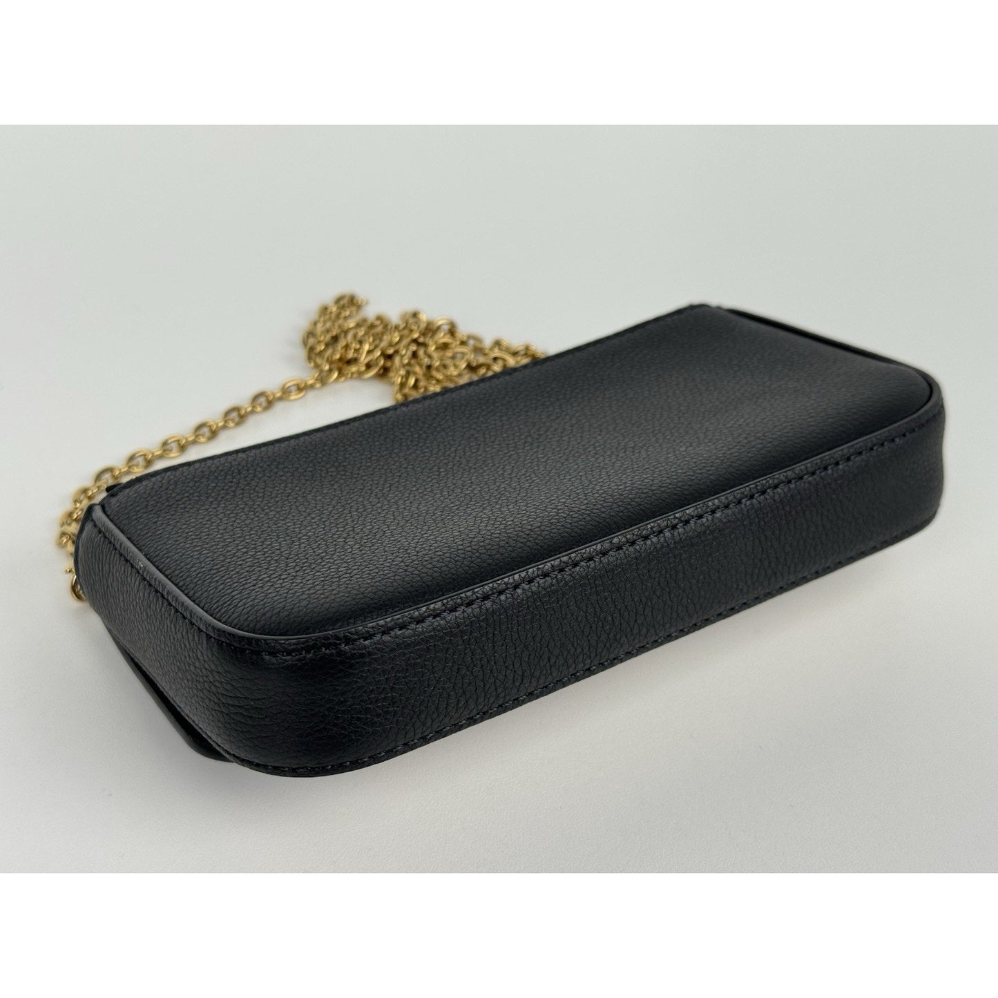 Louis Vuitton Calfskin Lockme Phone Chain Pouch in Vanille and Black B-6