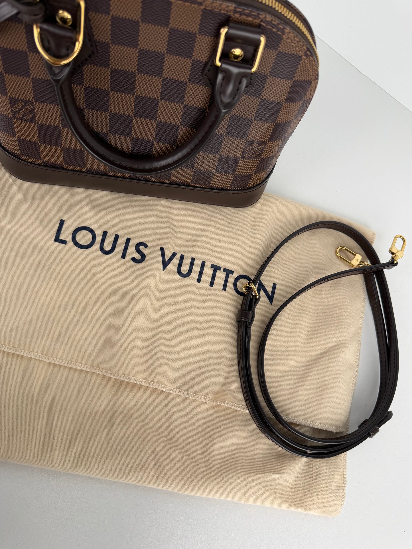 Louis Vuitton Alma BB Bag in Damier Ebene Coated Canvas NFC C-9