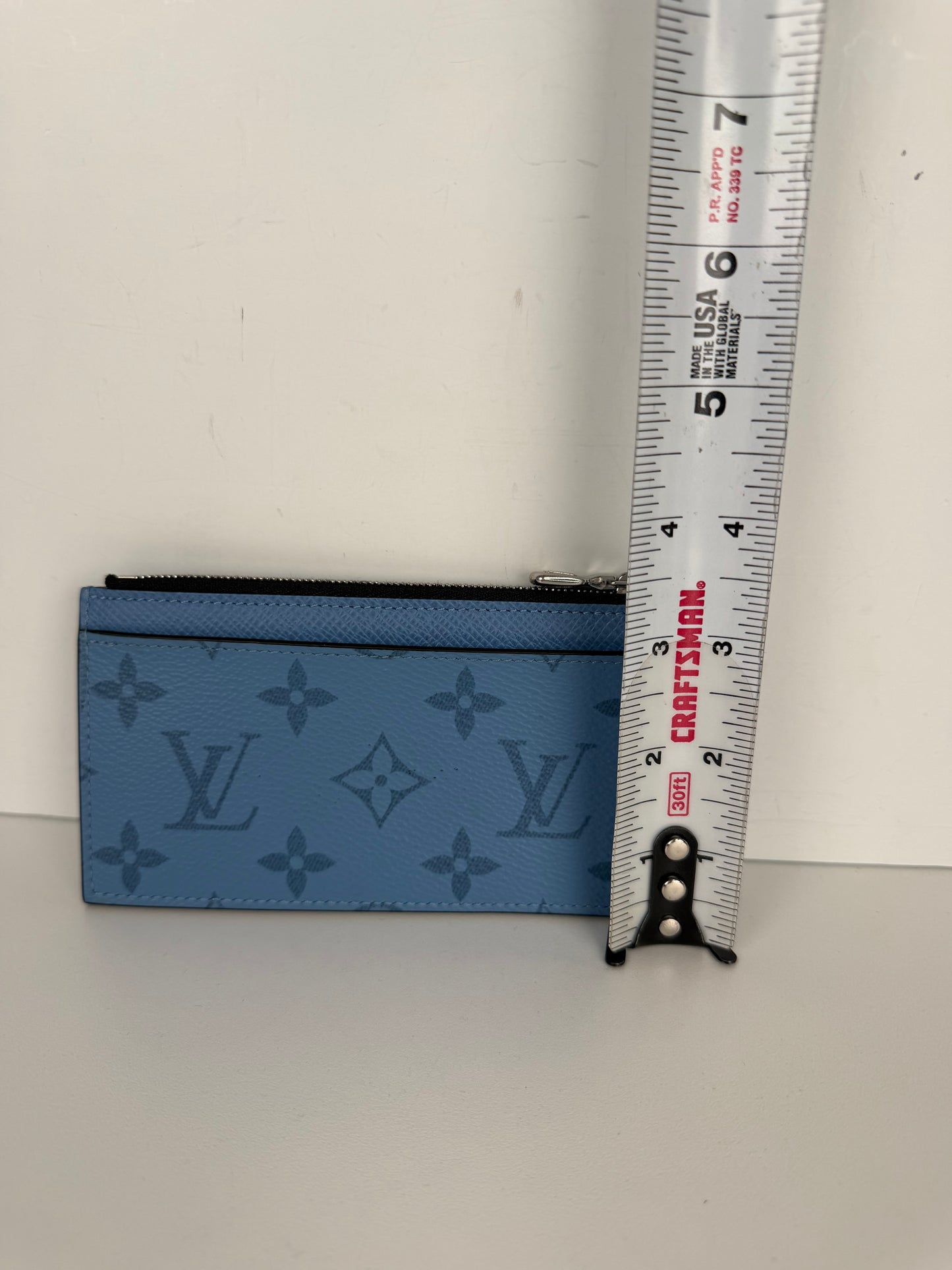 Louis Vuitton Taigarama Coin Card Holder in Blue LV Monogram Canvas NFC Y