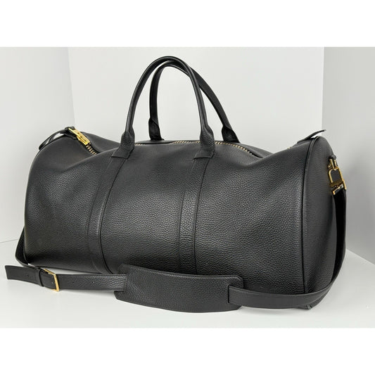 Tom Ford Weekend Black Leather Duffle Bag Unisex