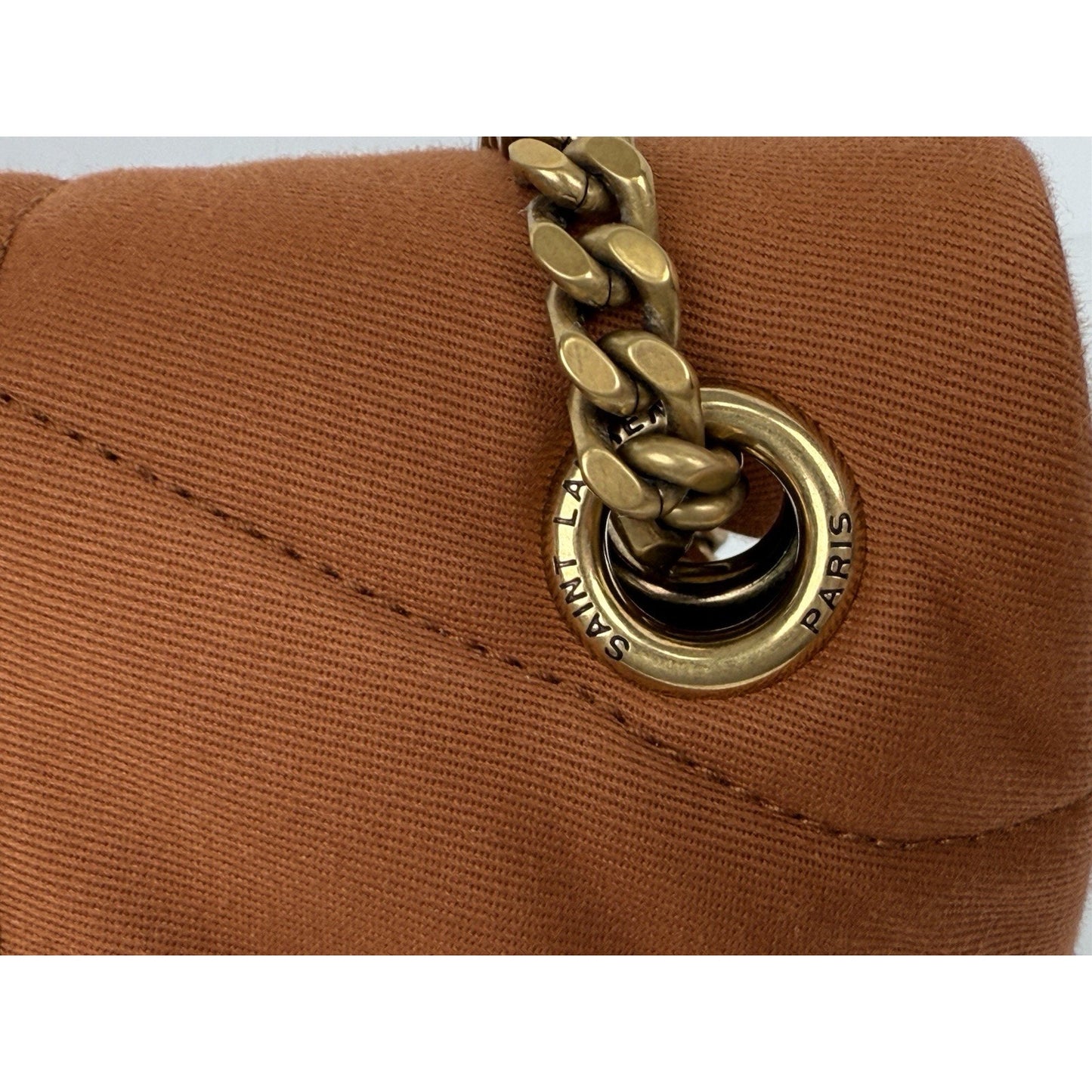 Saint Laurent Loulou Small Shoulder Bag in Celosia Orange Quilted Fabric (2024)