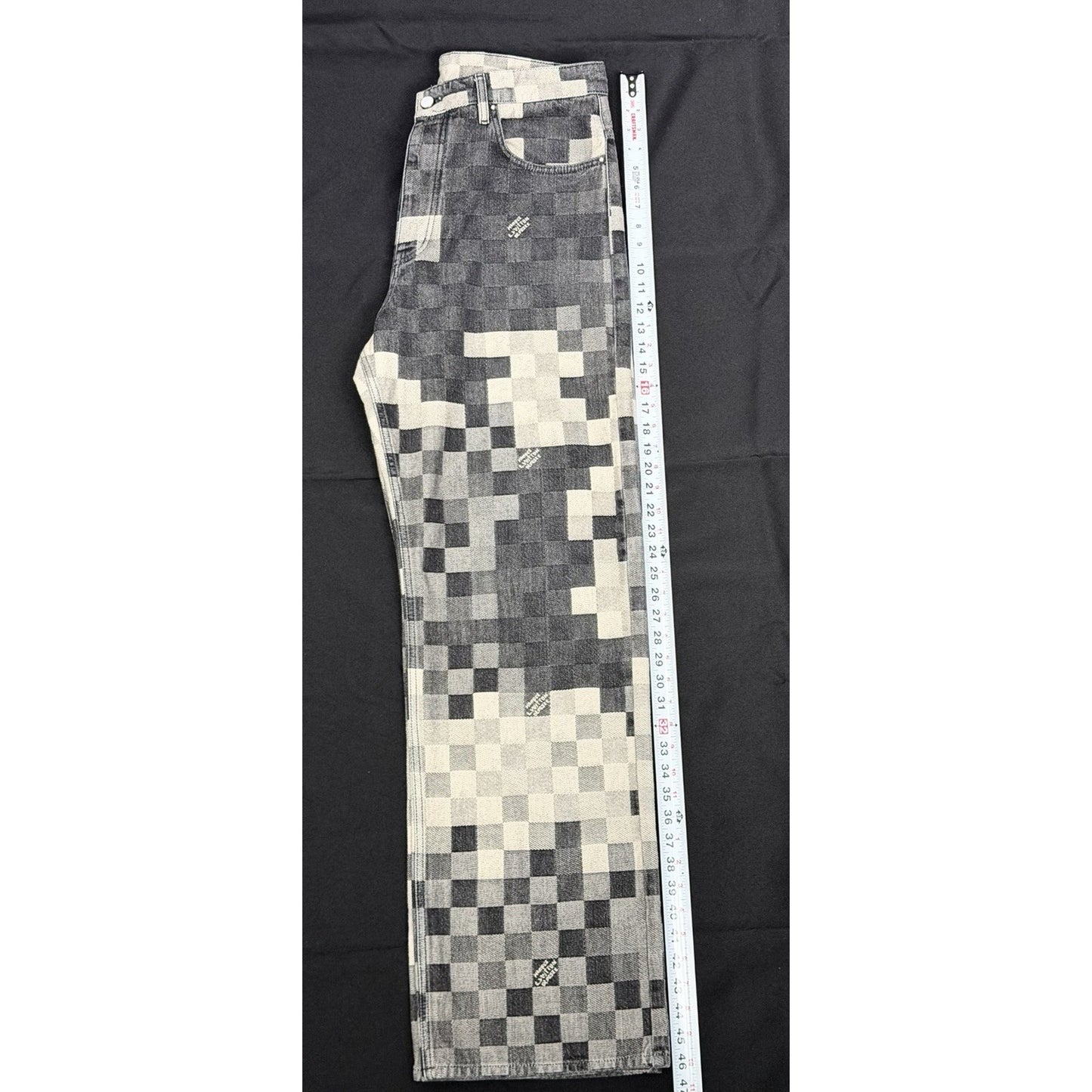 Louis Vuitton Damoflage Denim Skate Pants in Washed Black Tone 33 Size