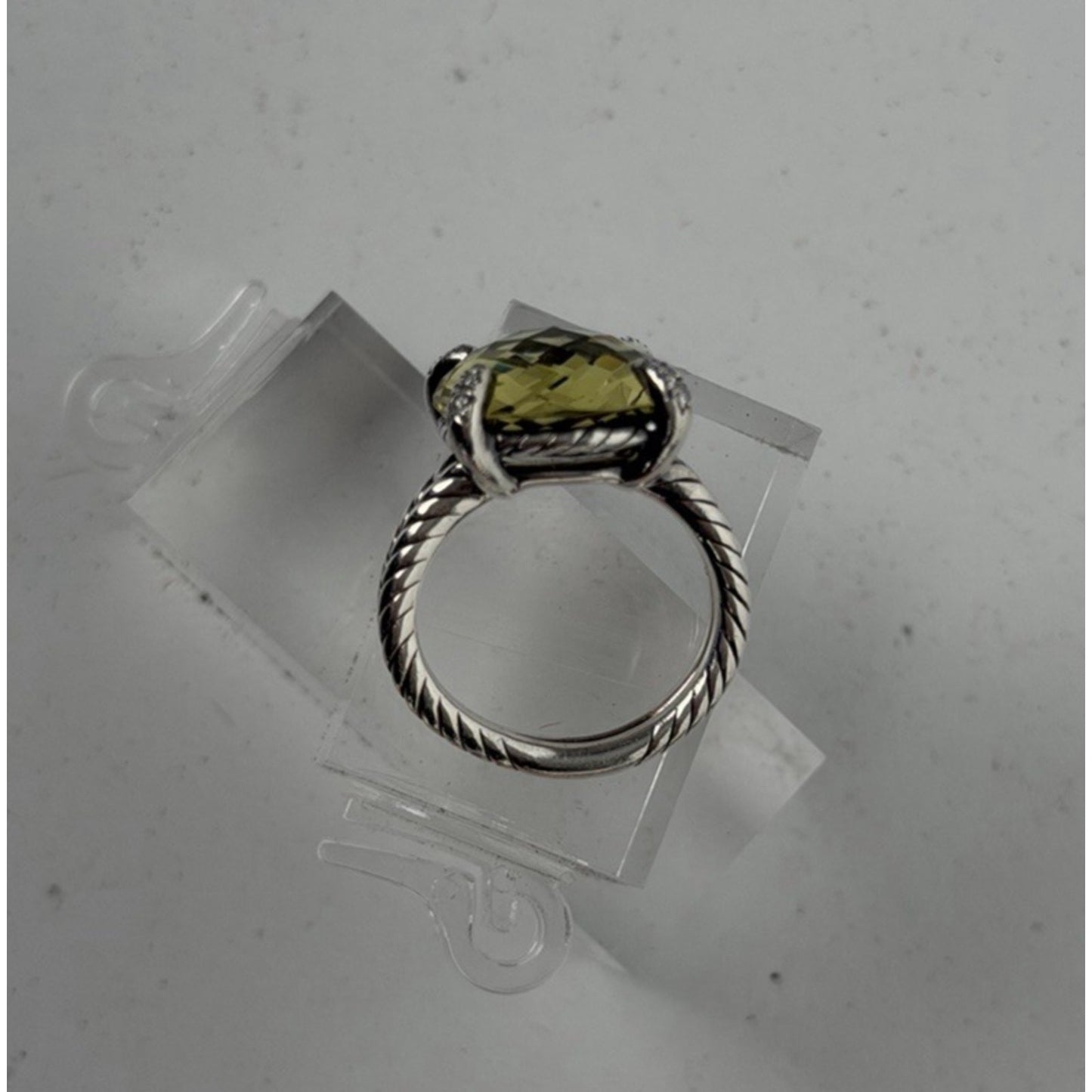 David Yurman Chatelaine Ring Lemon Citrine Gemstone in Sterling Silver 925