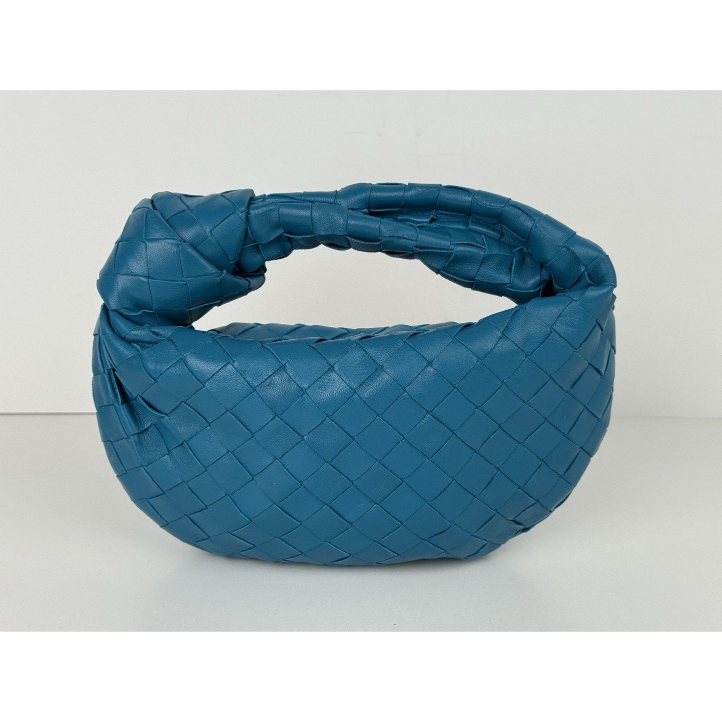 Bottega Veneta Jodie Mini Knotted Intrecciato Leather Bag in Blue
