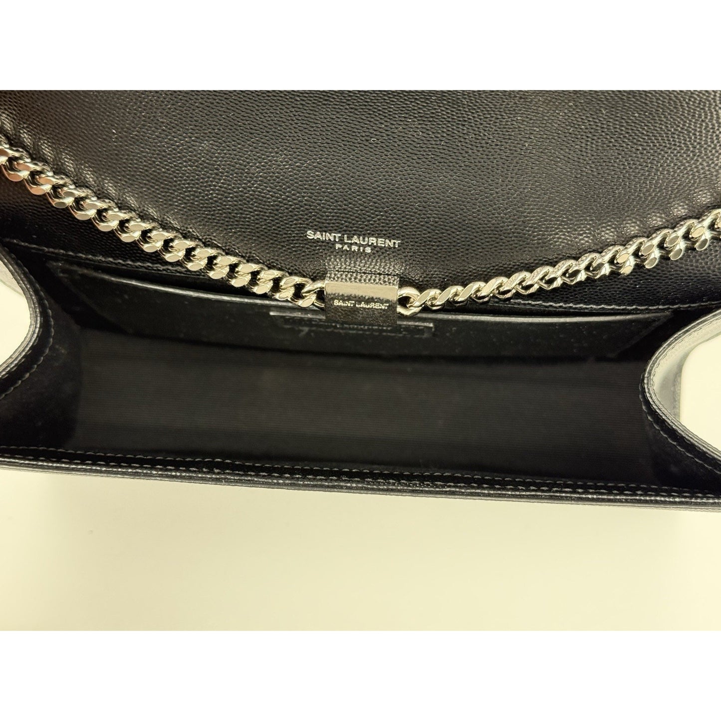 Saint Laurent Kate Grained Black Leather Chain Strap Shoulder Bag