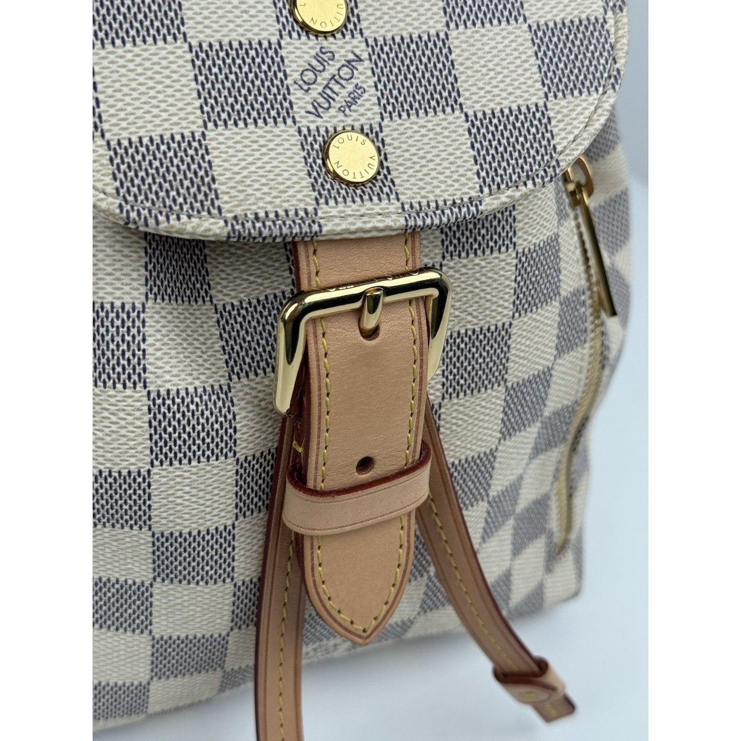 LOUIS VUITTON Damier Azur Sperone BB Backpack Ivory Canvas