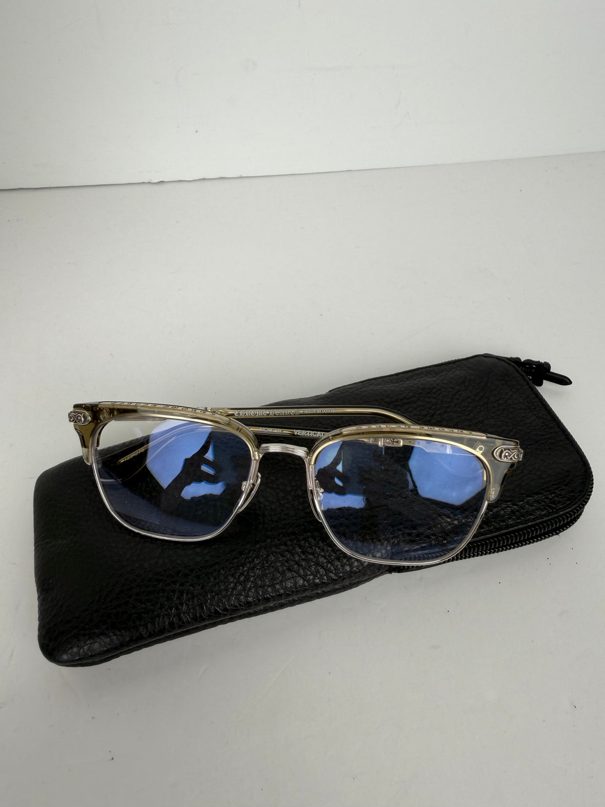Chrome Hearts Vertical Smile II Optical Glasses with Clear Lenses YK1