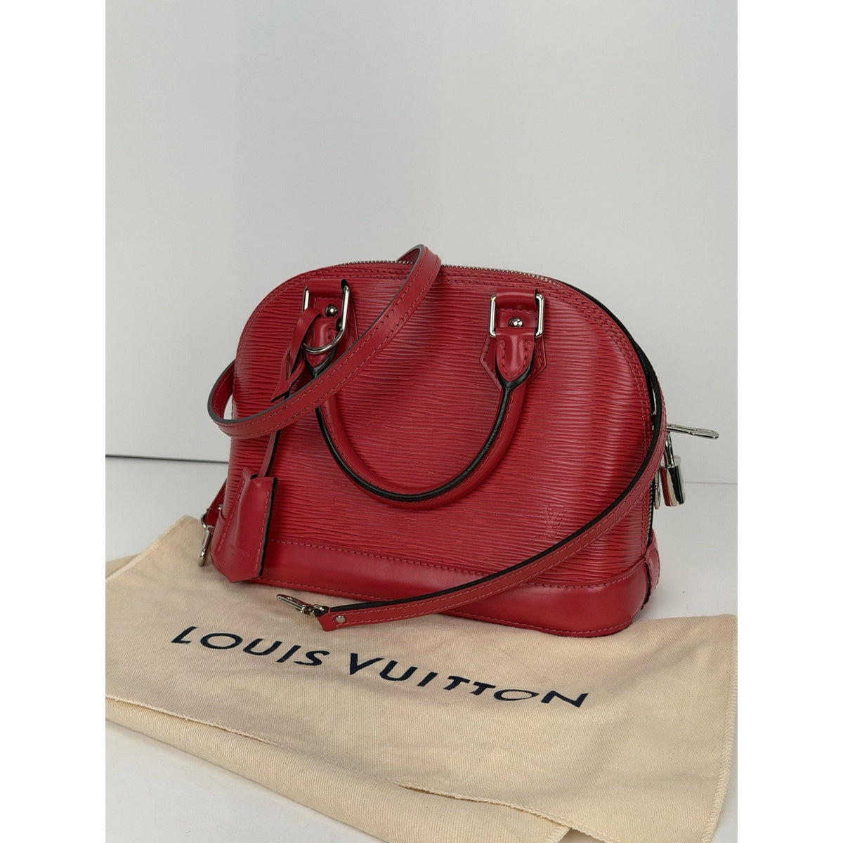 Louis Vuitton Alma BB Handbag in Red Epi Leather Silver-Tone Hardware 2015 F3
