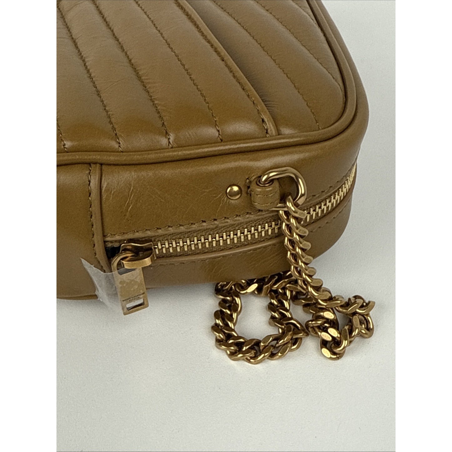 Saint Laurent Mini Lou Camera Leather Tabac Brown Women's Crossbody Bag