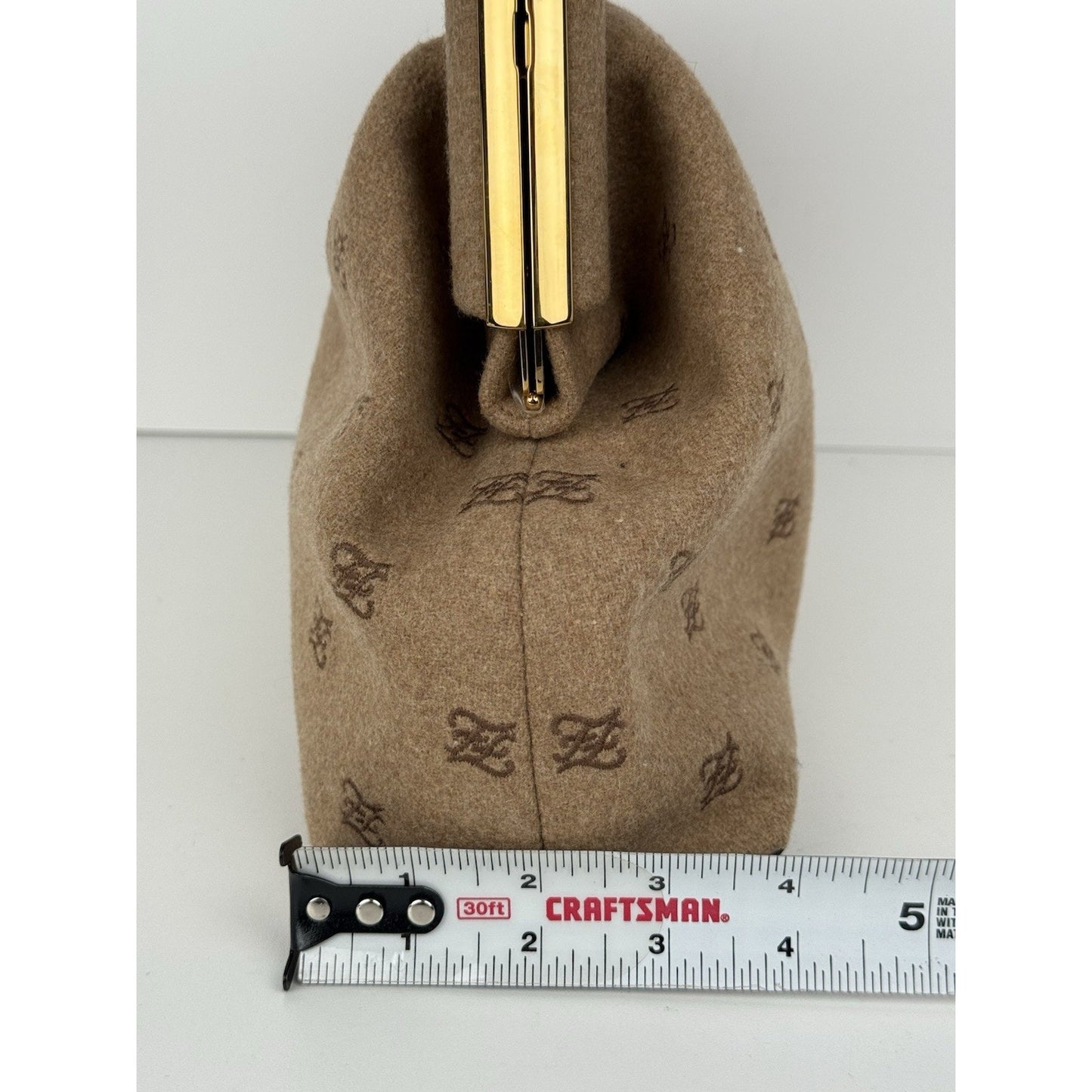 Fendi First Bag FF Karligraphy Brown Flannel Wool