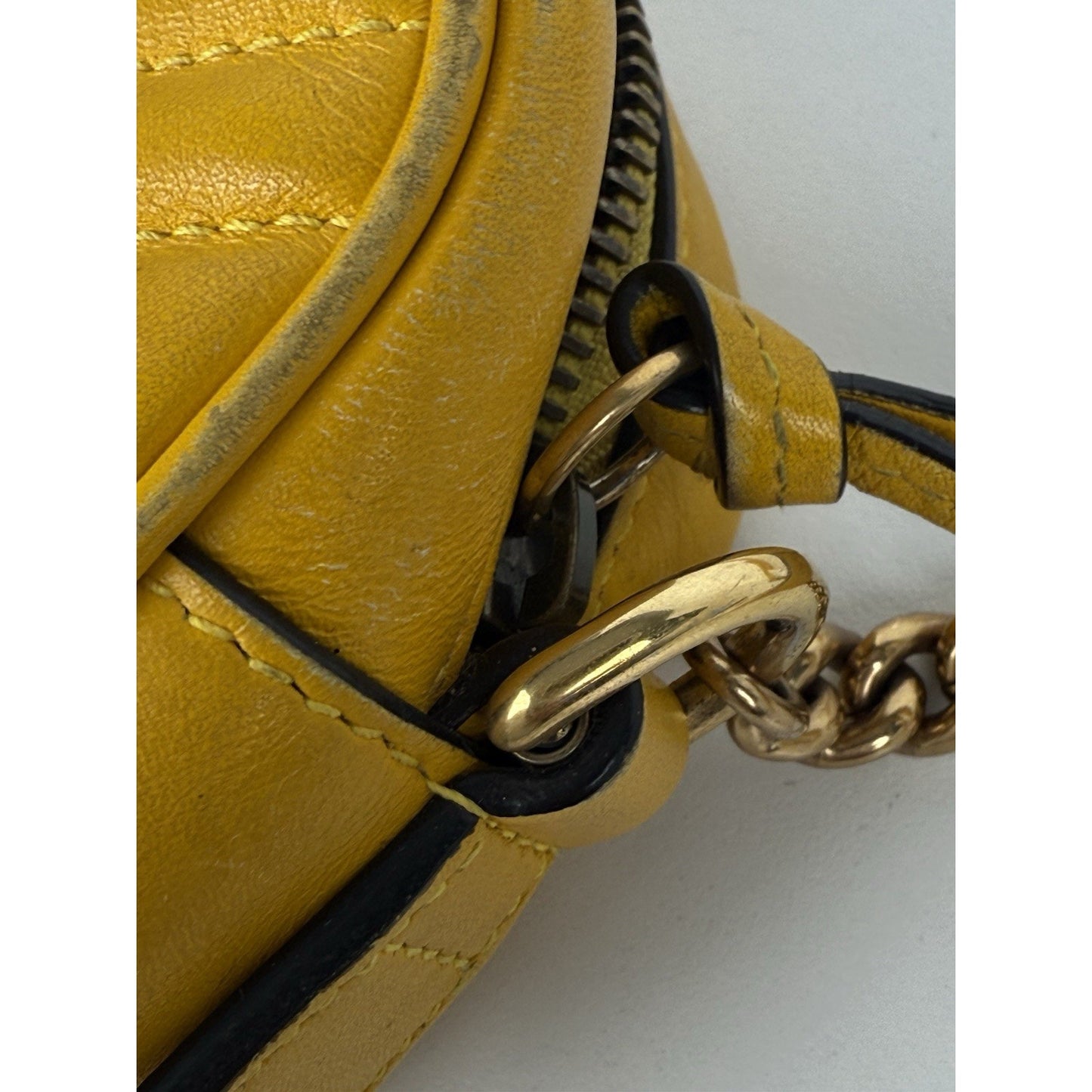 Gucci Mini Marmont Matelassé Yellow Leather Shoulder Bag