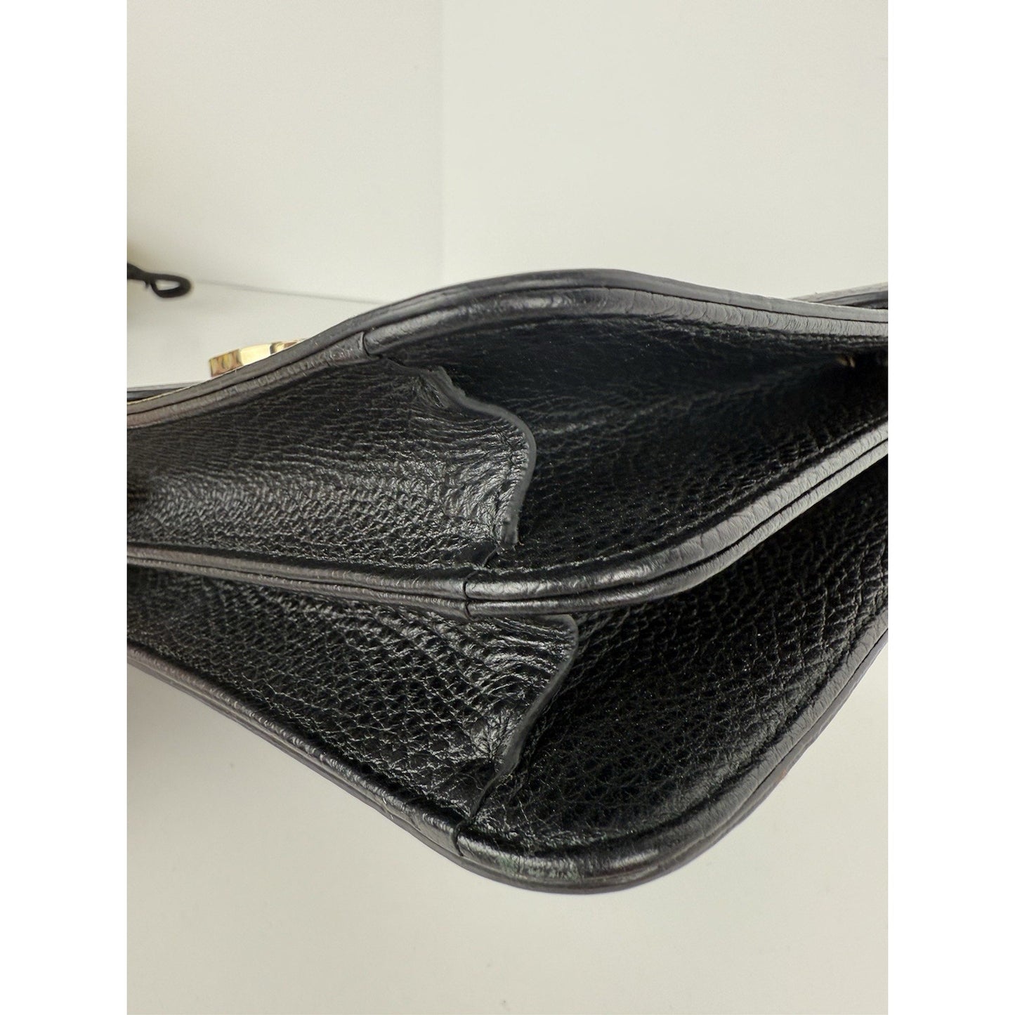 GUCCI Interlocking G Shoulder Bag Black Calfskin