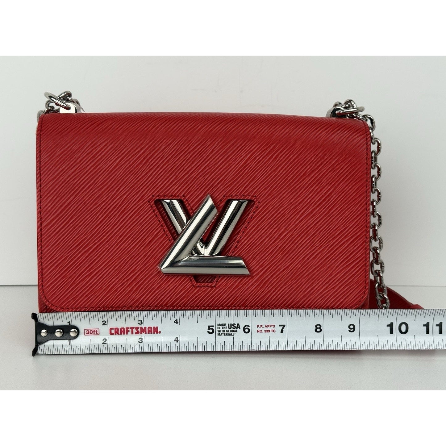 Louis Vuitton Twist MM Shoulder Bag Red Epi Leather with Silver Hardware