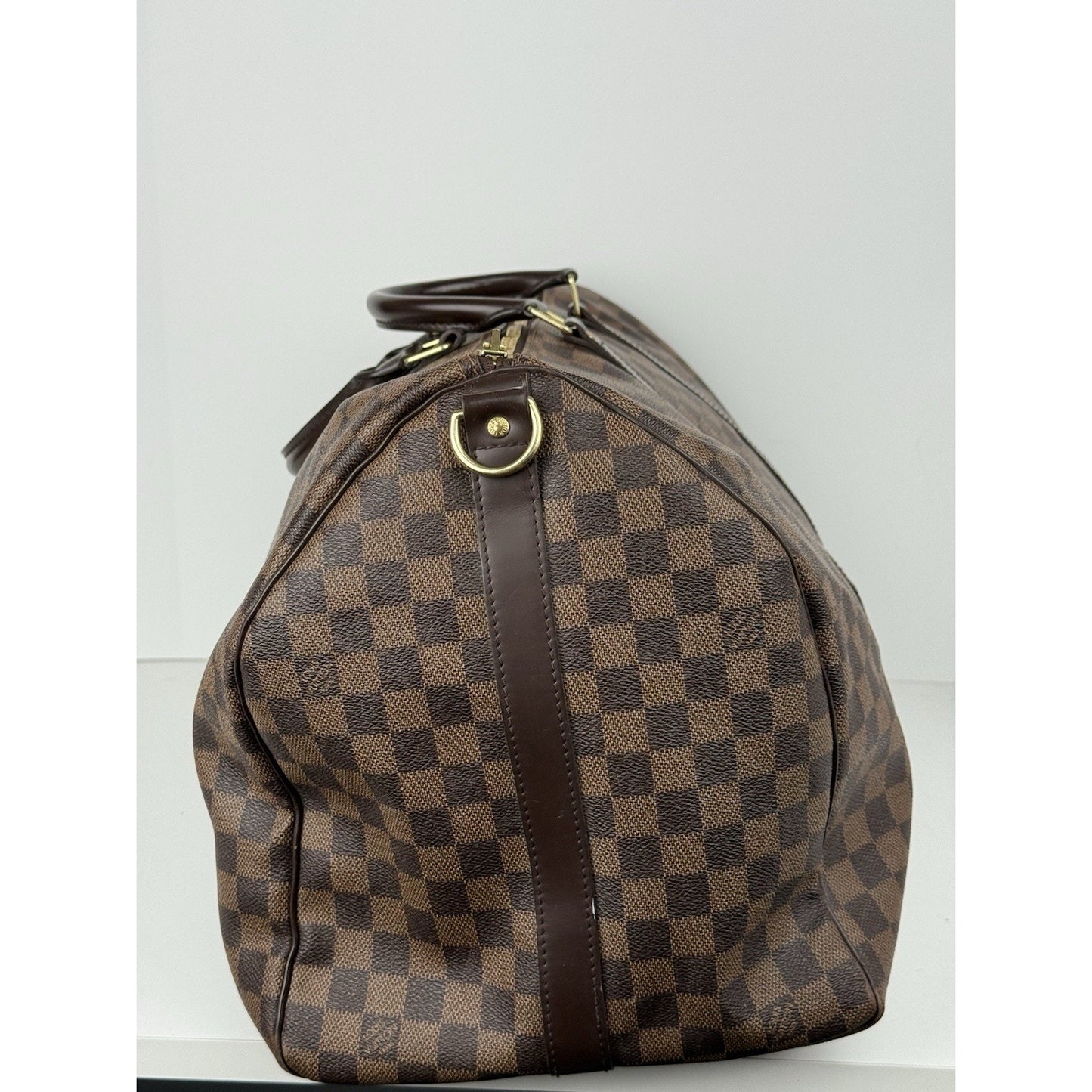 Louis Vuitton Keepall Boston Duffle 55 Damier Ebene Brown Canvas