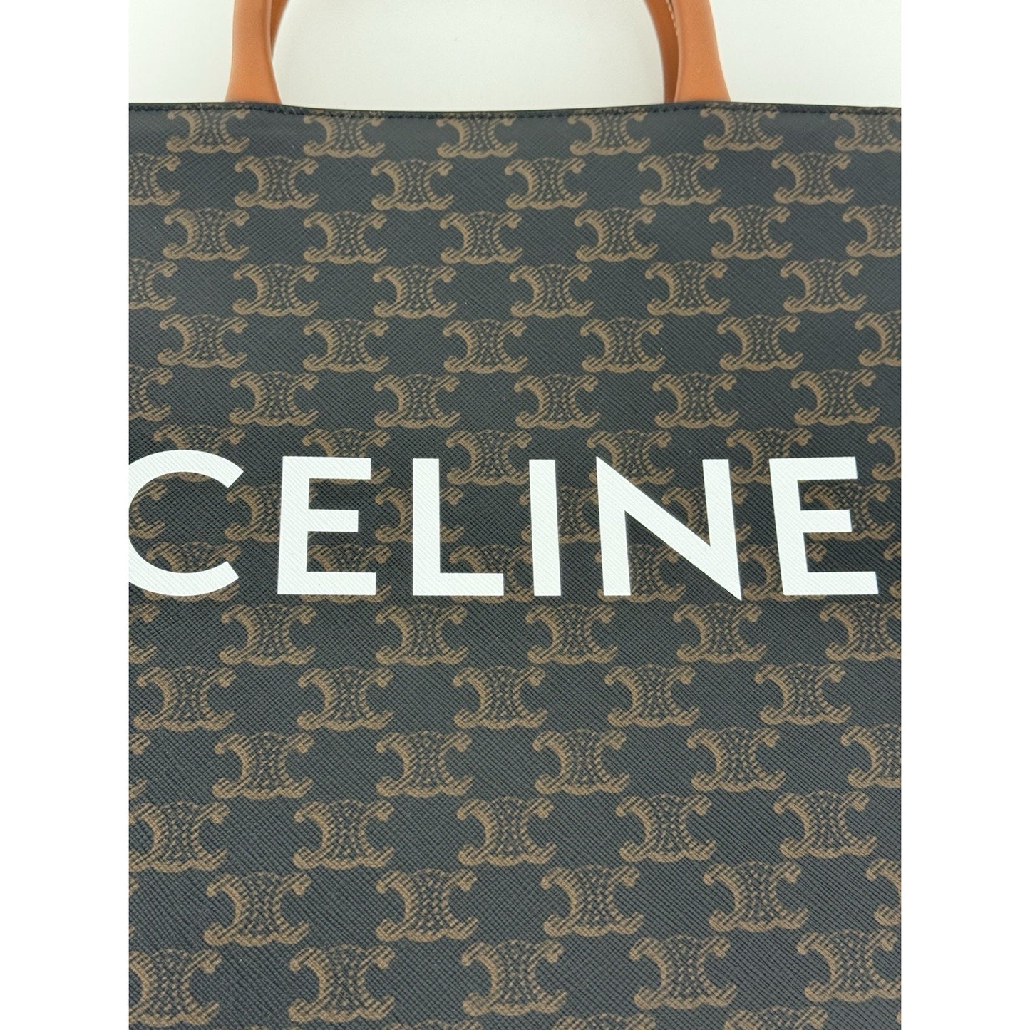 Celine Vertical Cabas Tote Triomphe Coated Canvas
