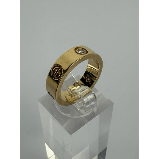 Cartier LOVE Classic Ring Band 18k Yellow Gold & Diamonds 52 Size 6