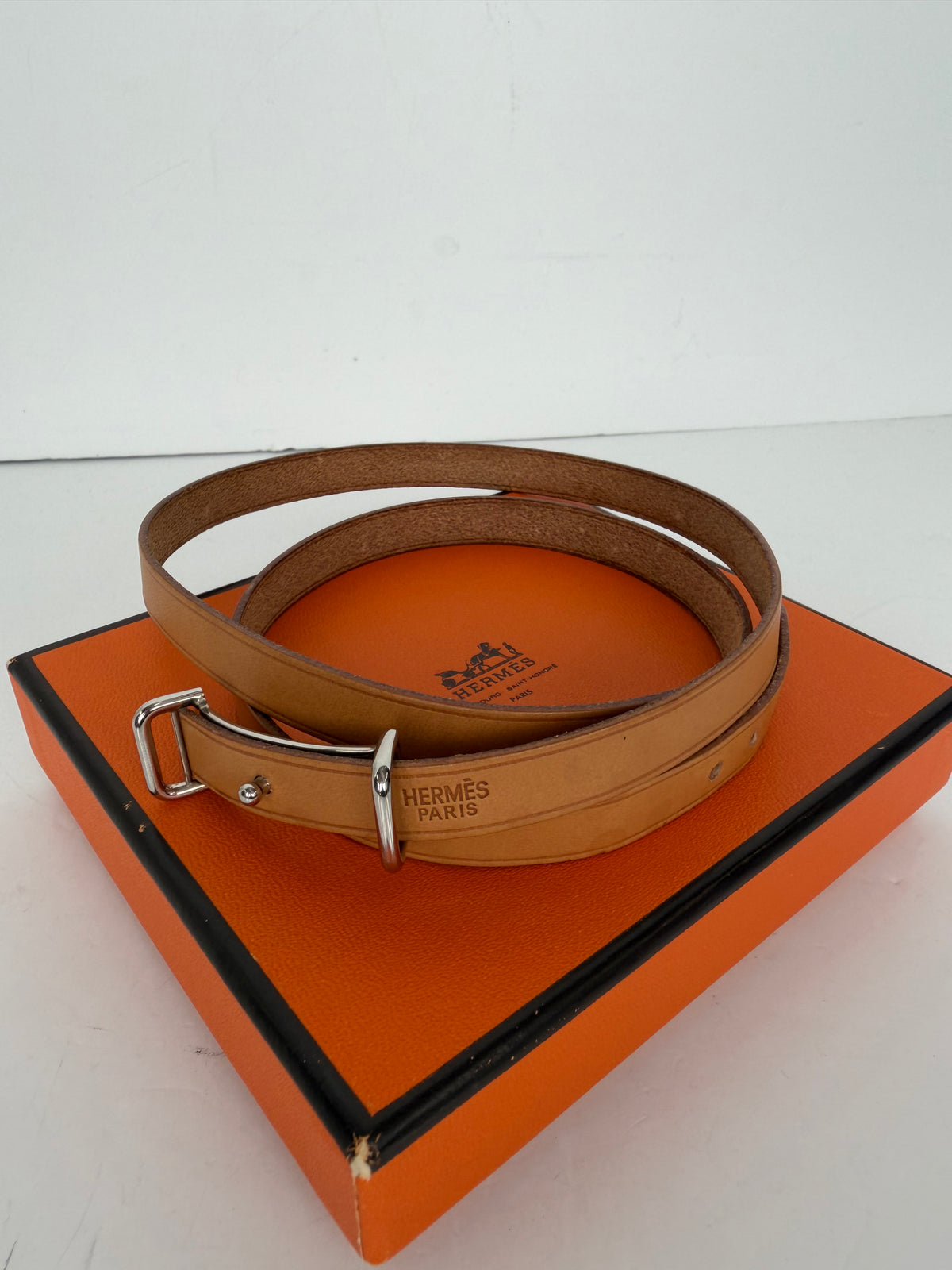Hermes Hapi Triple Wrap Bracelet in Tan Leather Y