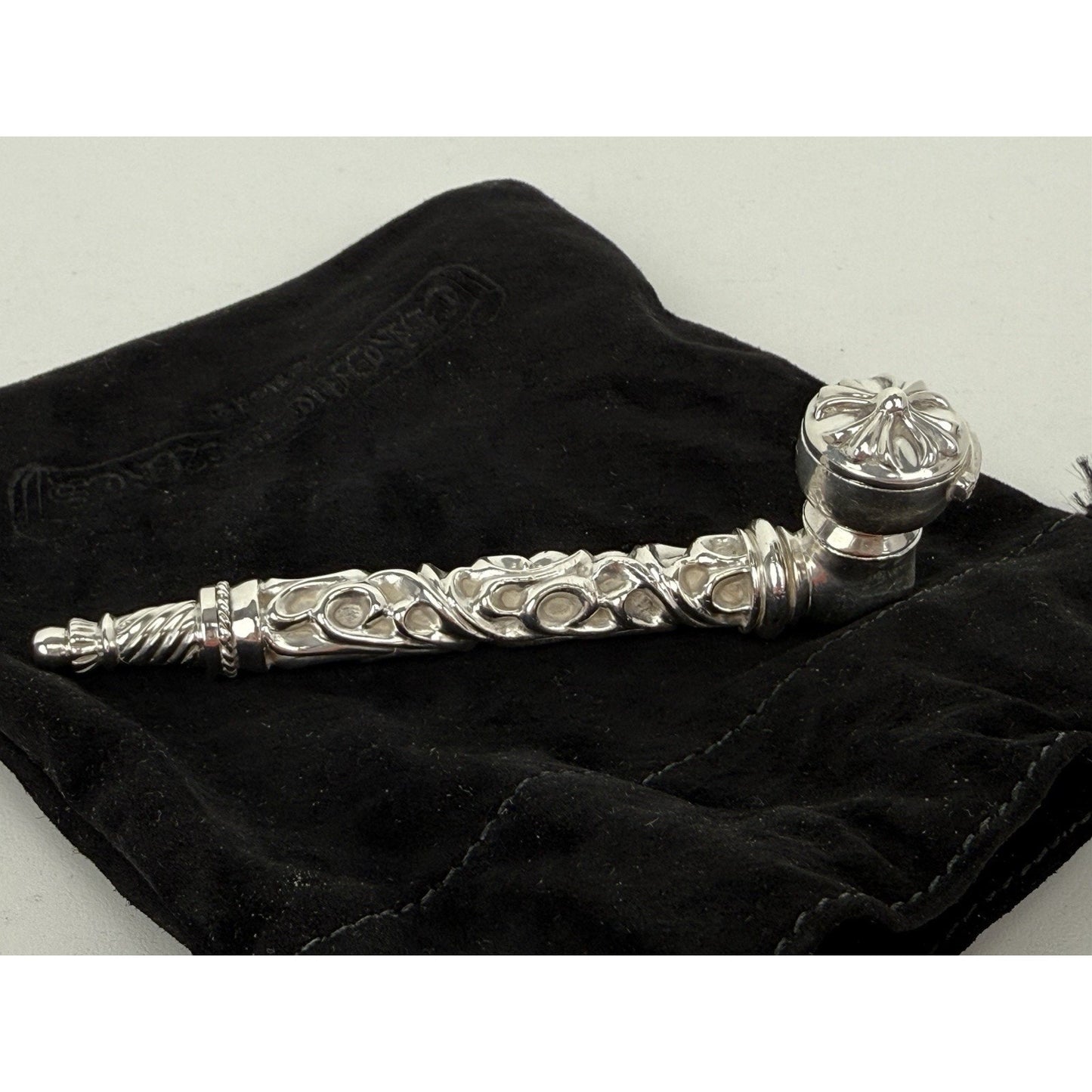 Chrome Hearts Sterling Silver Scroll Pip Pendant
