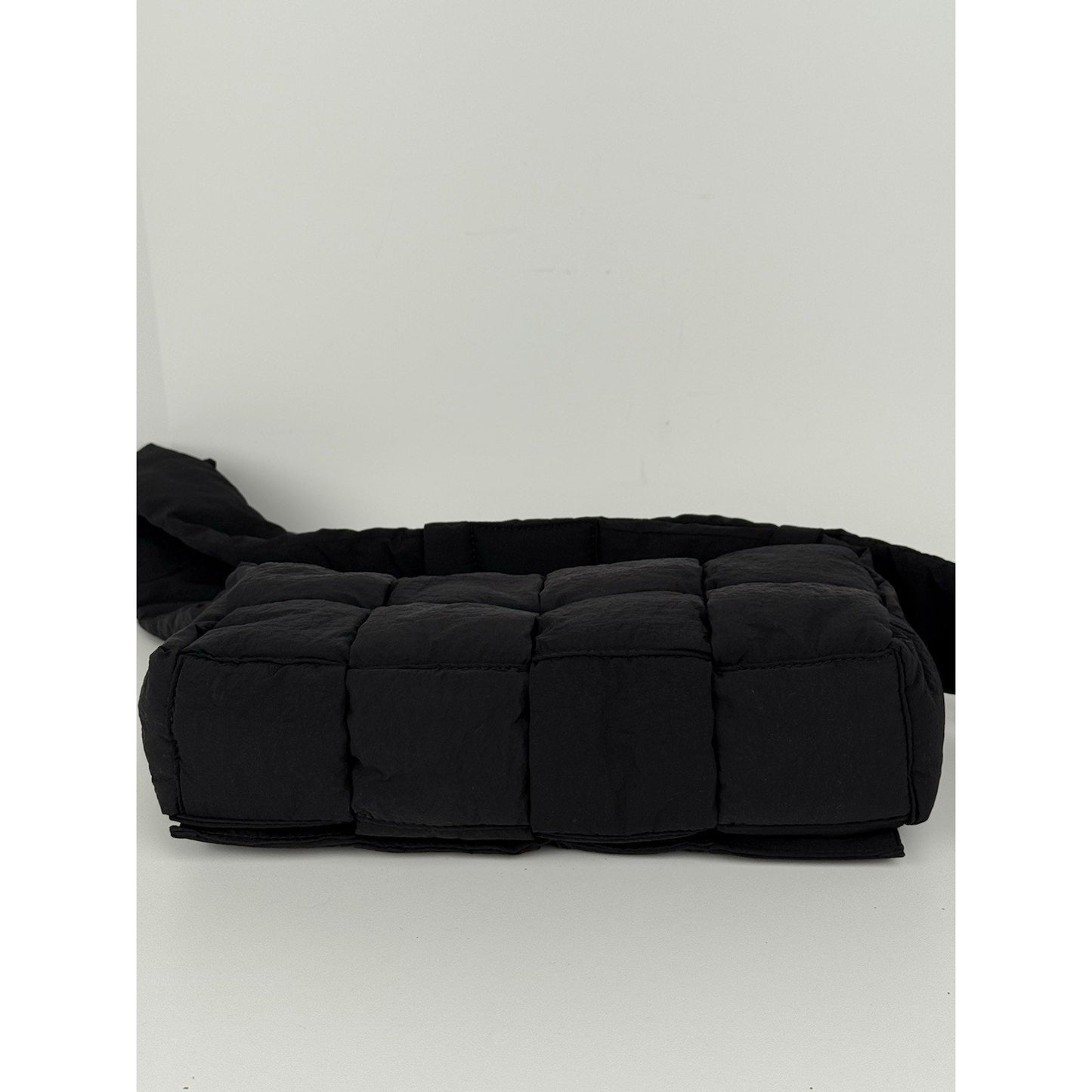 BOTTEGA VENETA Maxi Padded Tech Cassette Shoulder Bag Black Nylon Shoulder Bag