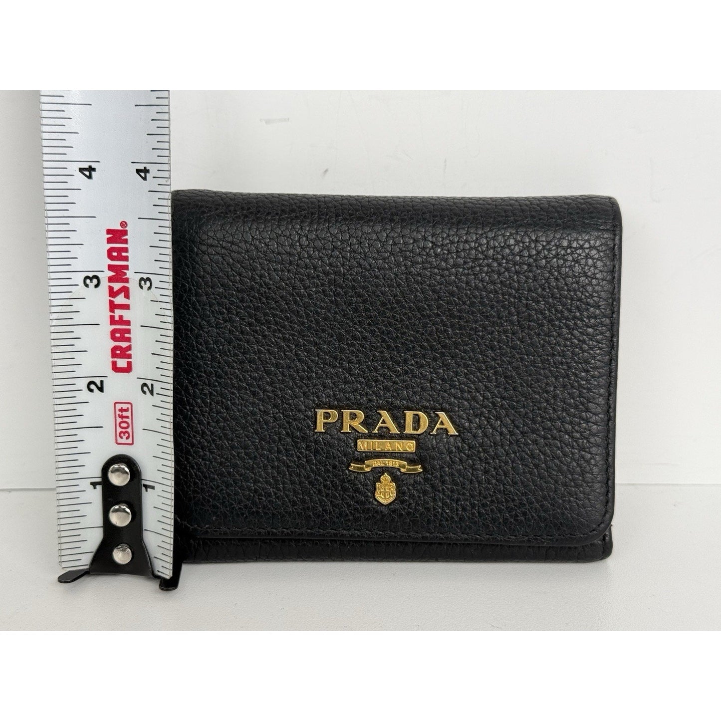 Prada Small Grain Leather Trifold Wallet