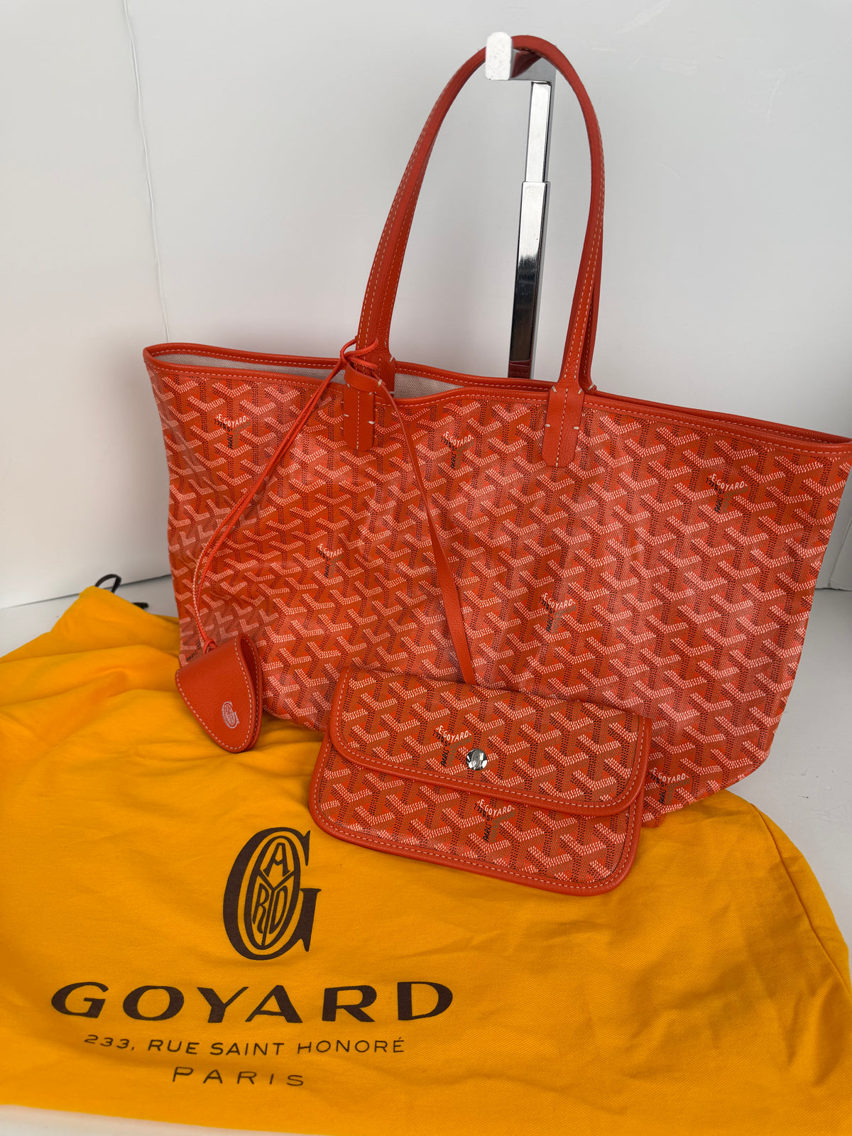 Goyard Goyardine St. Louis PM Goyard Tote in Orange Coated Canvas YD7
