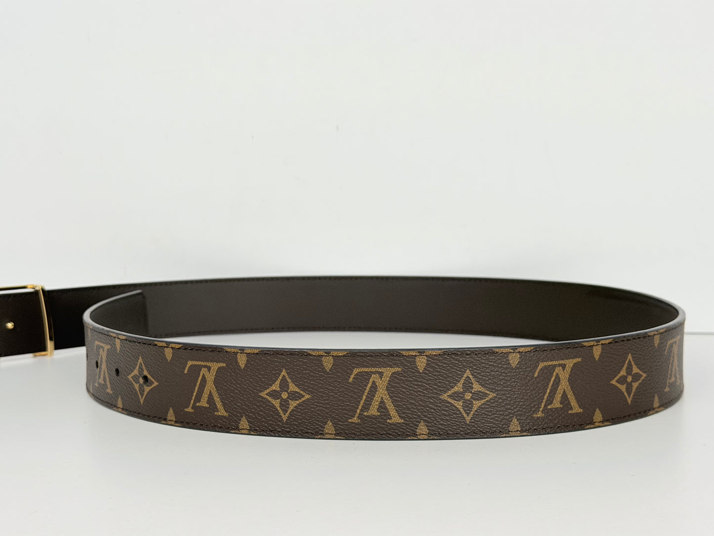 Louis Vuitton Initiales Reversible Belt in Brown Canvas and Leather 2014 90/36