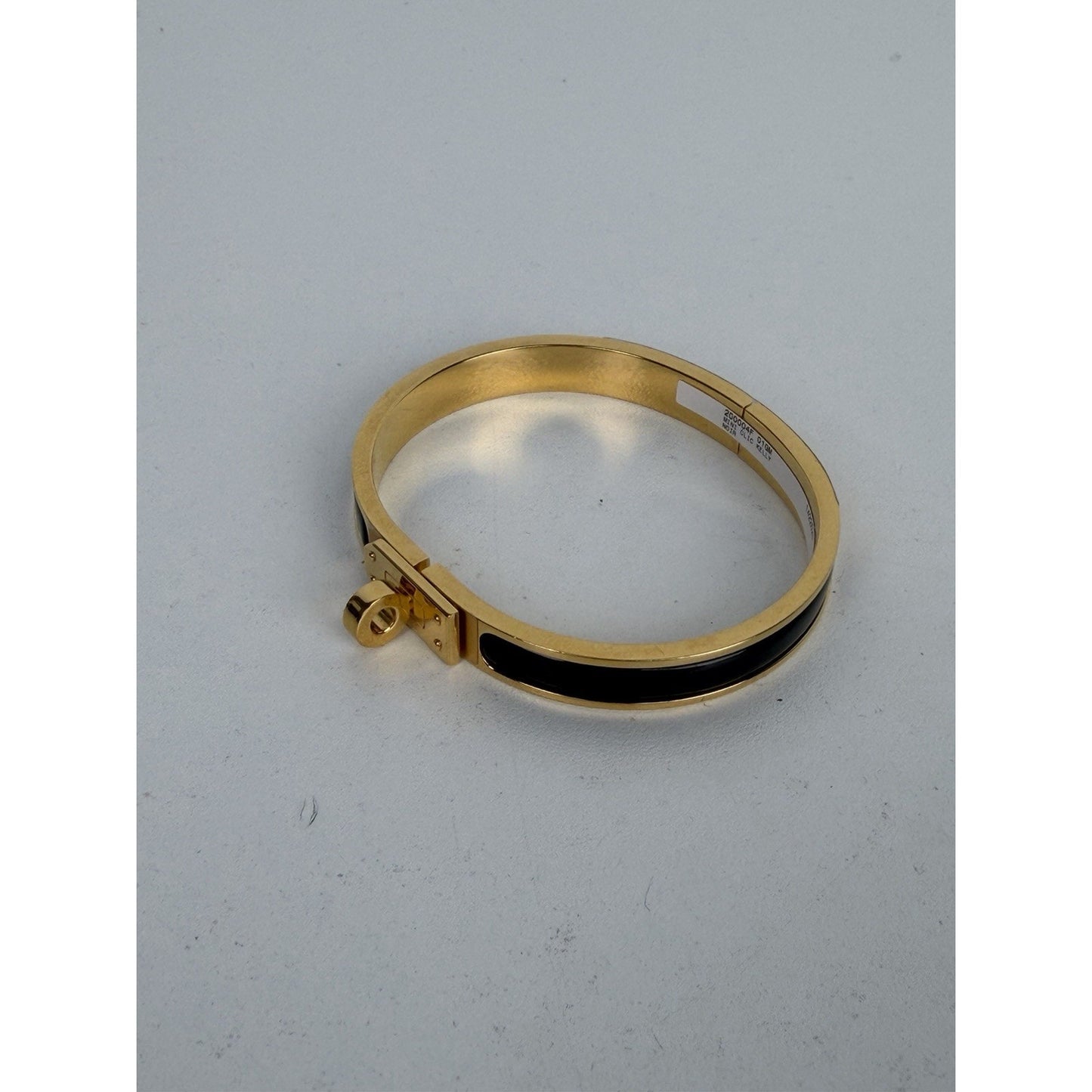Hermes Mini Clic Kelly Noir Bracelet in Gold-Plating and Black Enamel