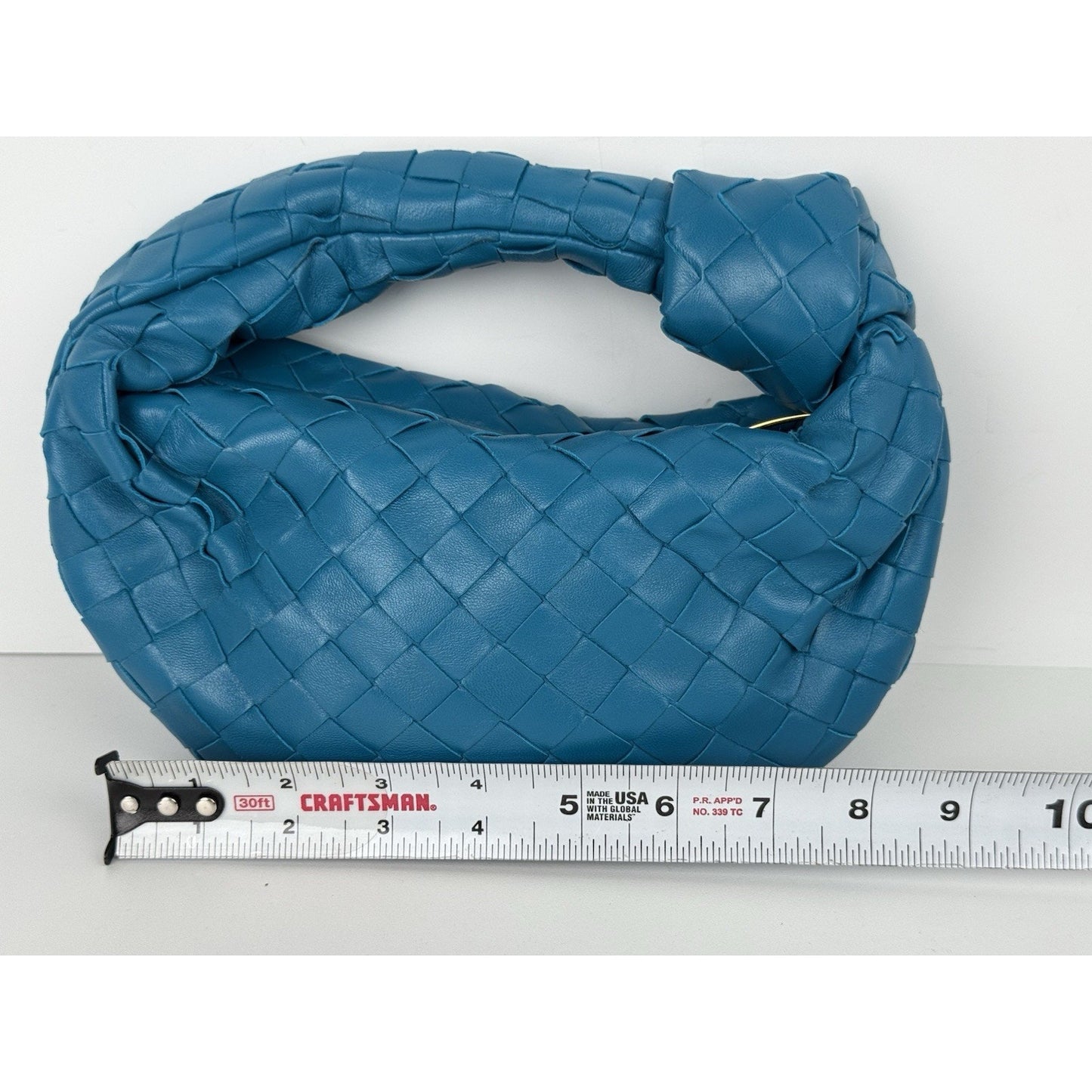 Bottega Veneta Jodie Mini Knotted Intrecciato Leather Bag in Blue