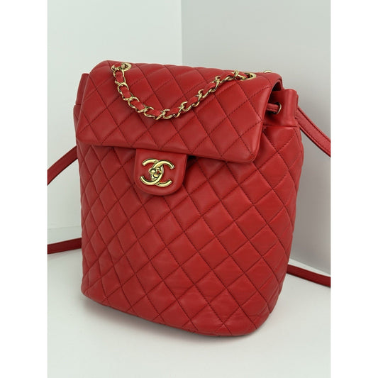 Chanel Urban Spirit Red Quilted Lambskin Leather Women's Backpack