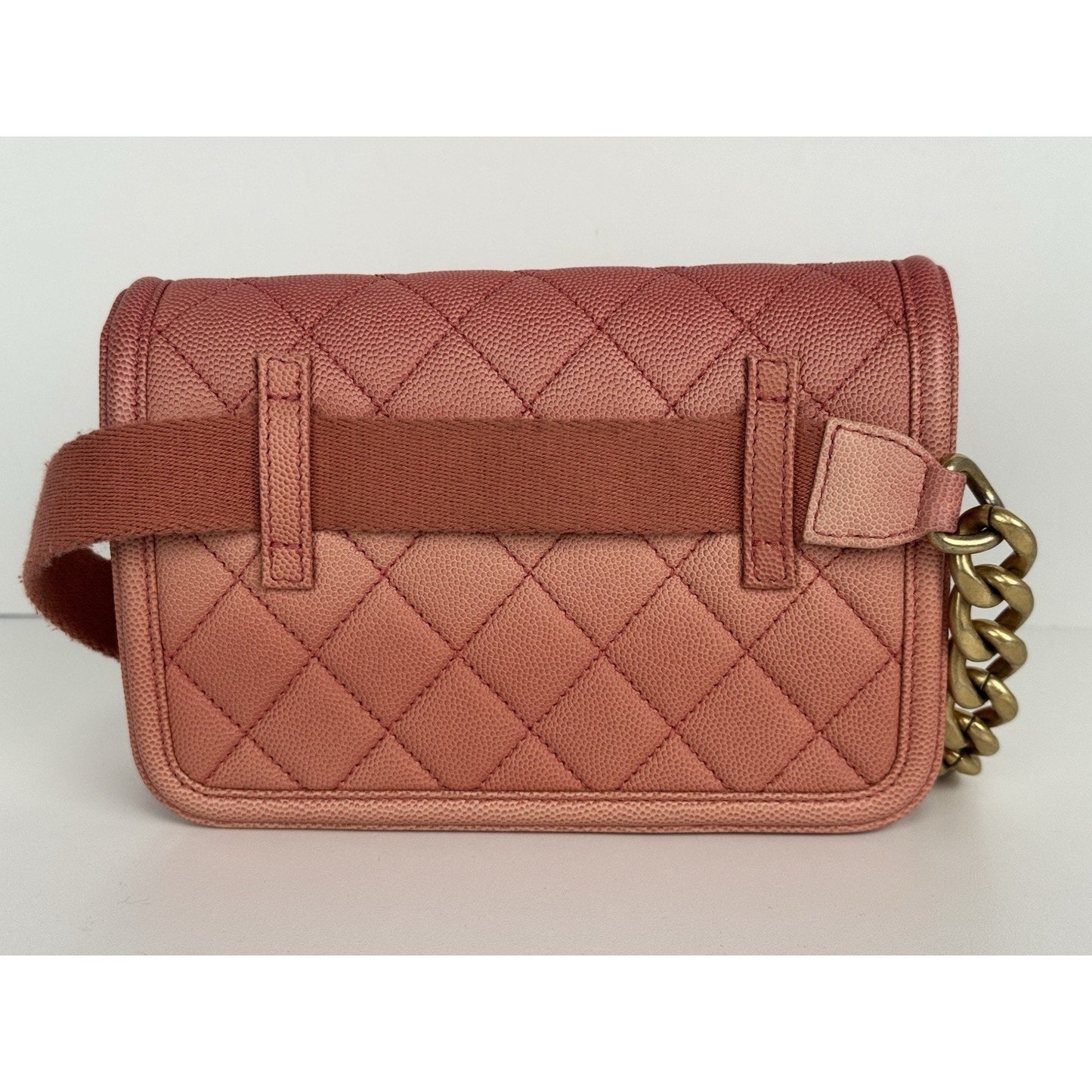 Chanel Caviar Quilted Sunset On The Sea Waist Bag – Coral with Gold Hardware C-1