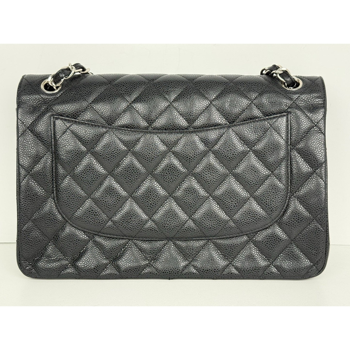 Chanel Classic Caviar Jumbo Double Flap Bag Black with Silver Hardware B-2