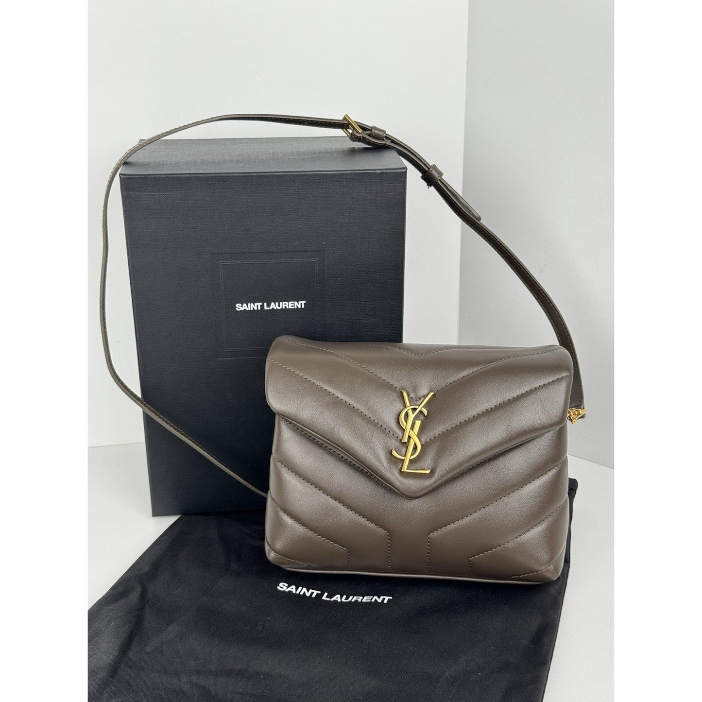 Saint Laurent Toy Loulou Y-Quilted Crossbody Bag Dark Green C-6