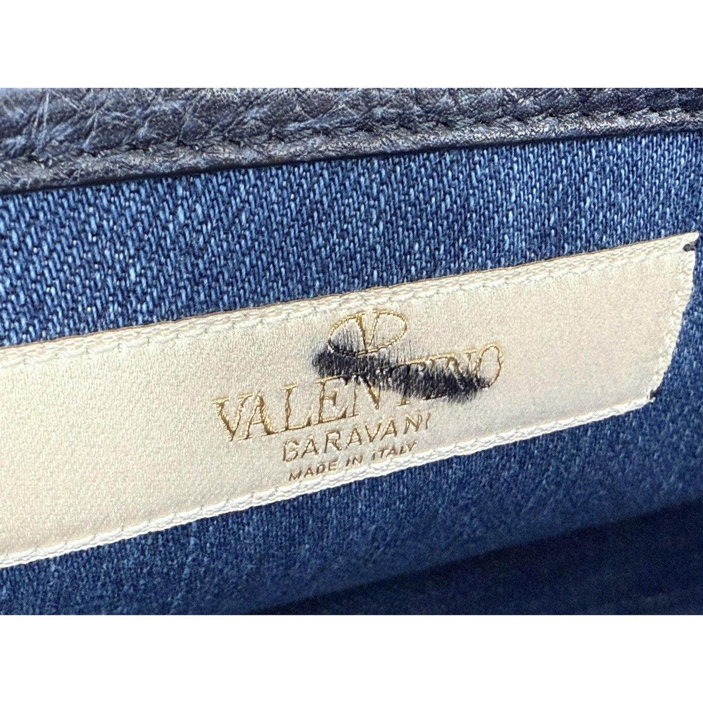 Valentino Rolling Rockstud Denim and Leather Shoulder Bag with Multicolor Strap