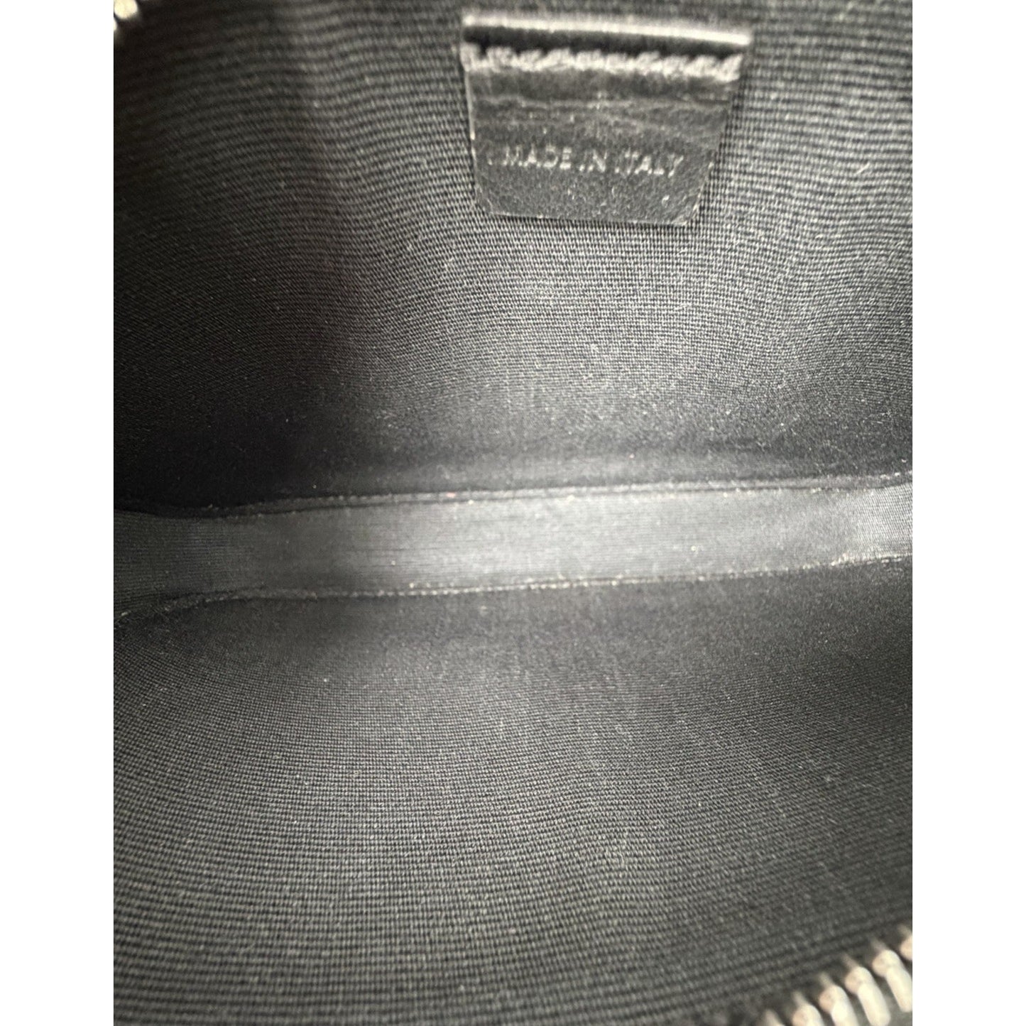 Celine Triomphe Horizontal Pouch Black Coated Canvas Smooth Calfskin Trim K2