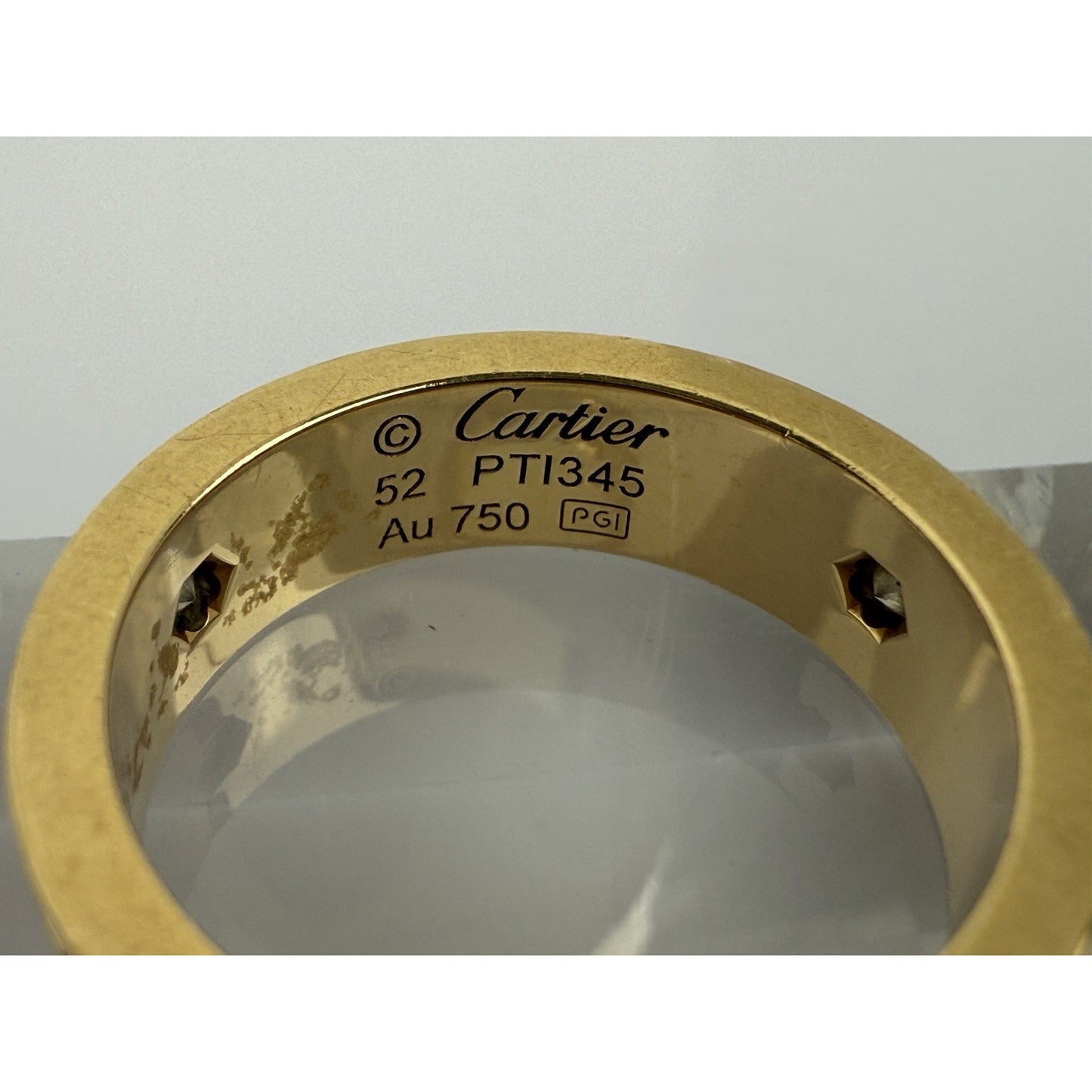 Cartier LOVE Classic Ring Band 18k Yellow Gold & Diamonds 52 Size 6