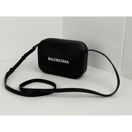 BALENCIAGA Black Calfskin Logo XS Everyday Women's Camera Bag