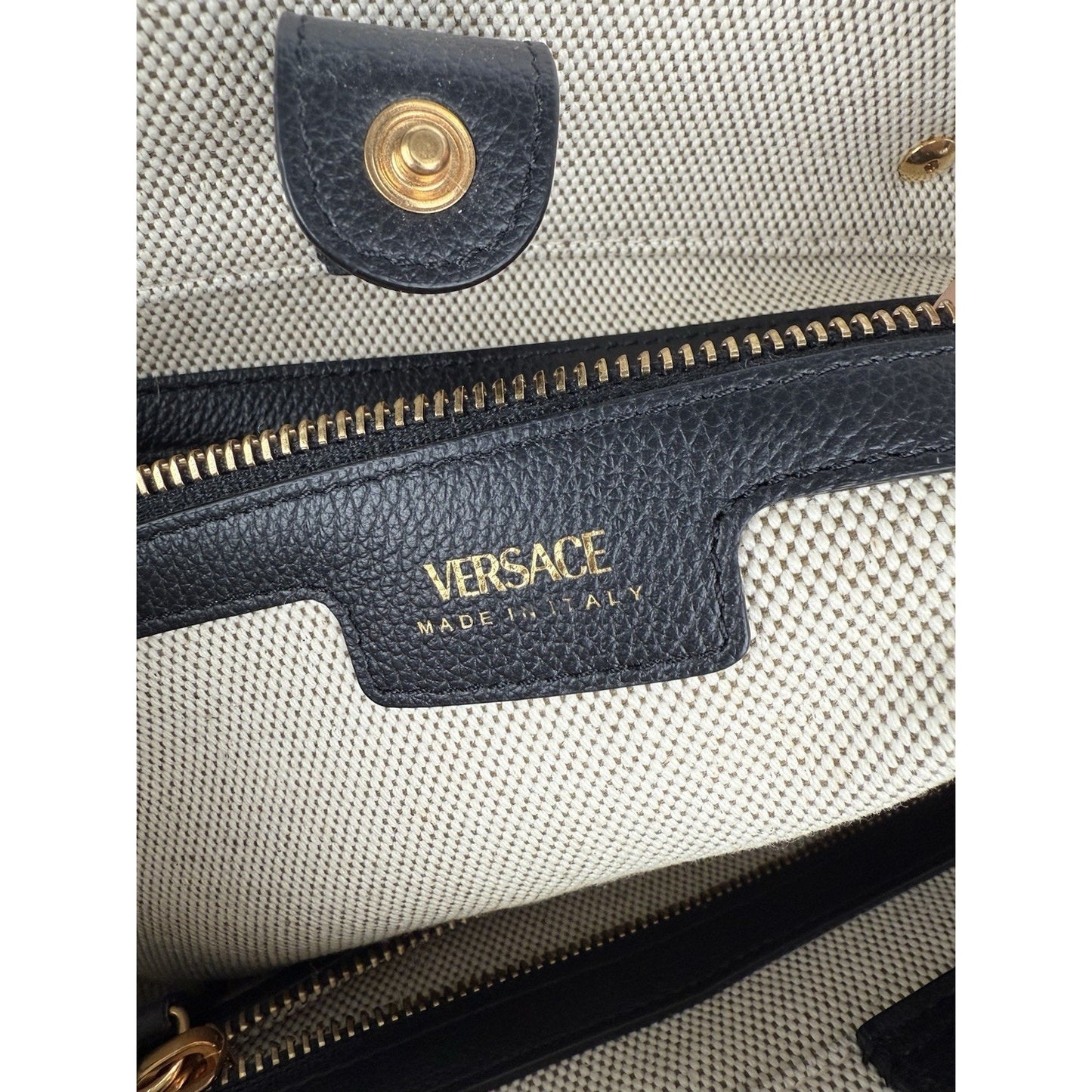 VERSACE La Medusa Beige canvas LARGE TOTE BAG