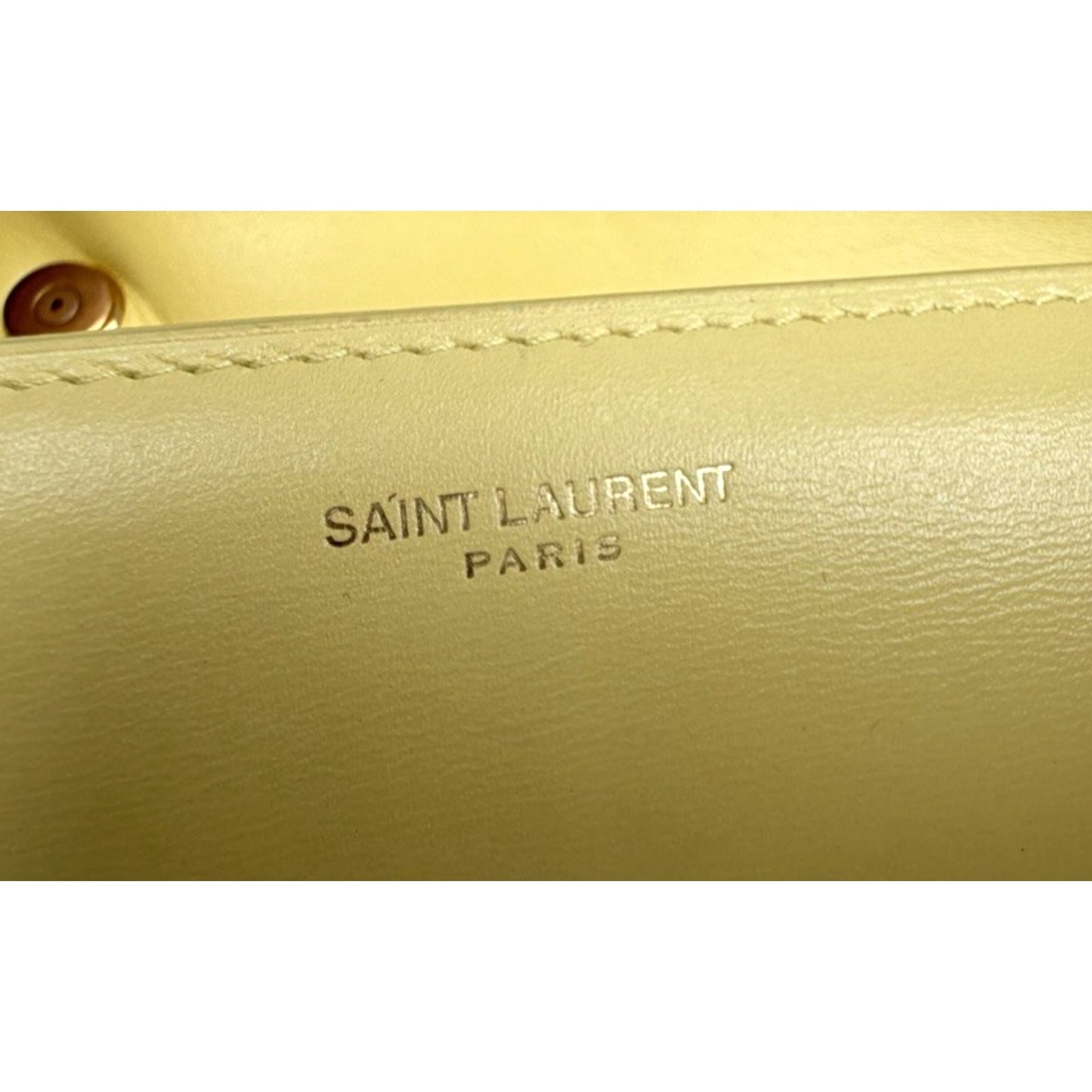 Saint Laurent Le Carre Shoulder Bag in Yellow Leather with Prominent Gold S19