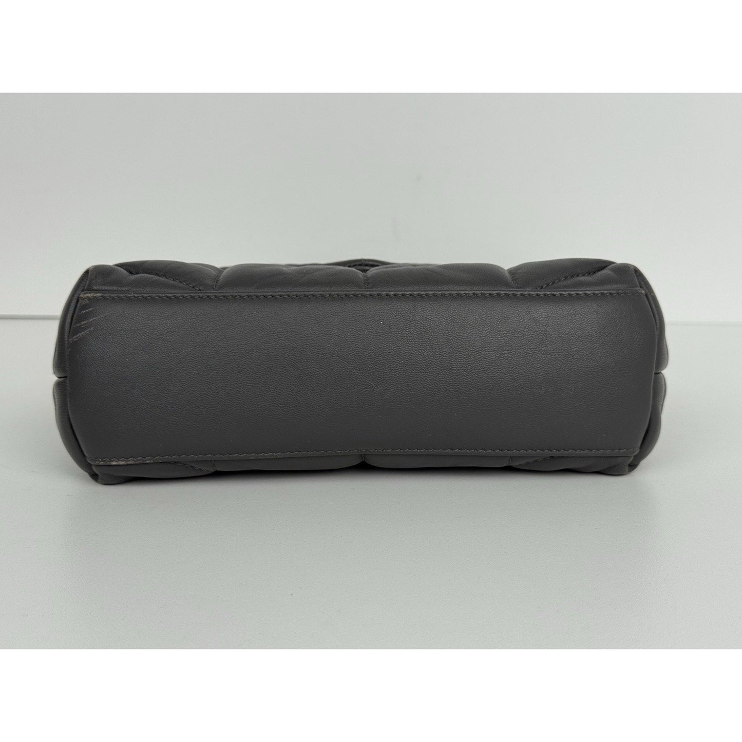 Saint Laurent Lou Puffer Medium Quilted Leather Grey Shoulder Bag