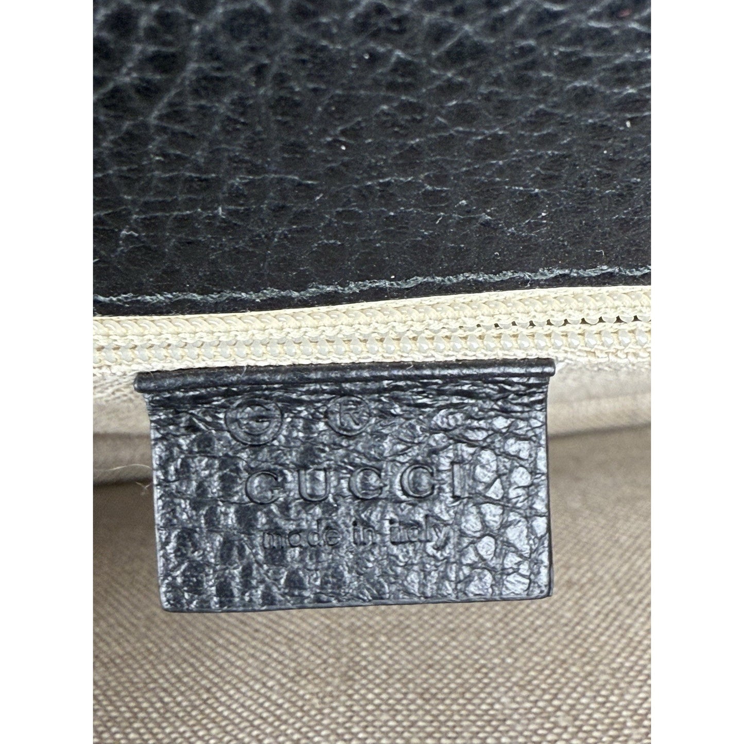 GUCCI Interlocking G Shoulder Bag Black Calfskin