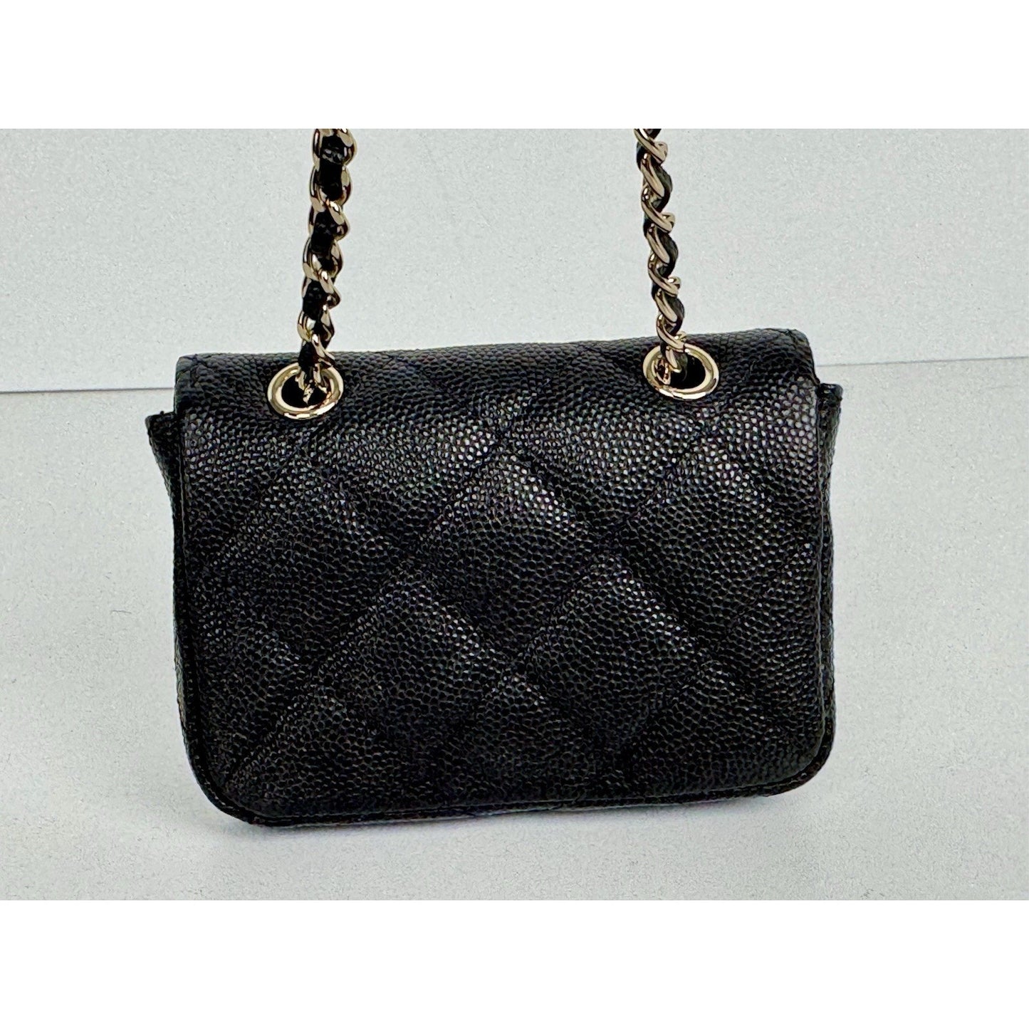 Chanel Classic Flap Chain Belt Bag Quilted Caviar Mini