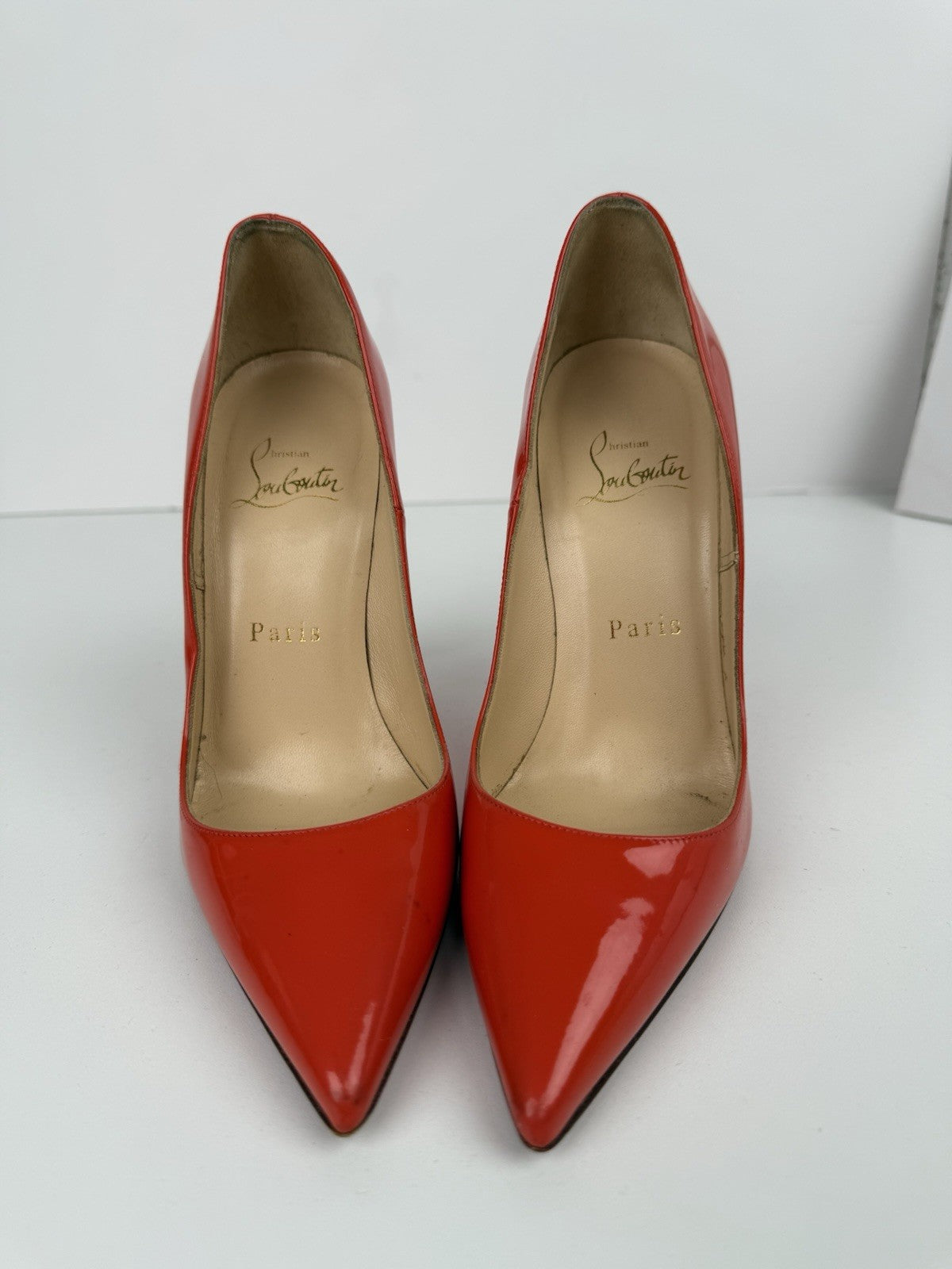 Christian Louboutin Pattern Leather Pumps Orange Size 36 / 6