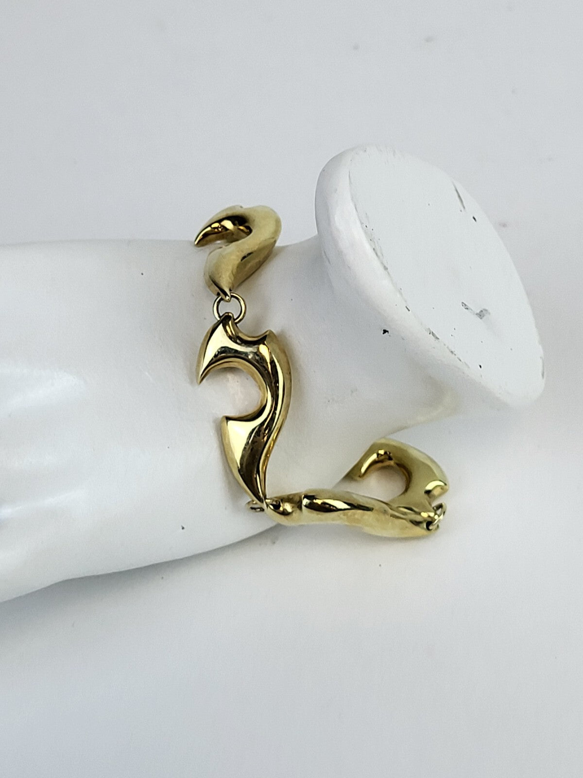 Bottega Veneta Sharp Link Bracelet Sterling Silver 18k Plated Vermeil Size M