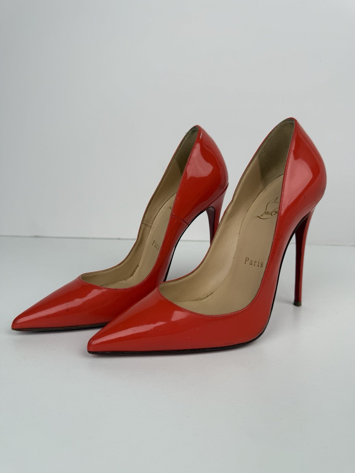 Christian Louboutin Pattern Leather Pumps Orange Size 36 / 6