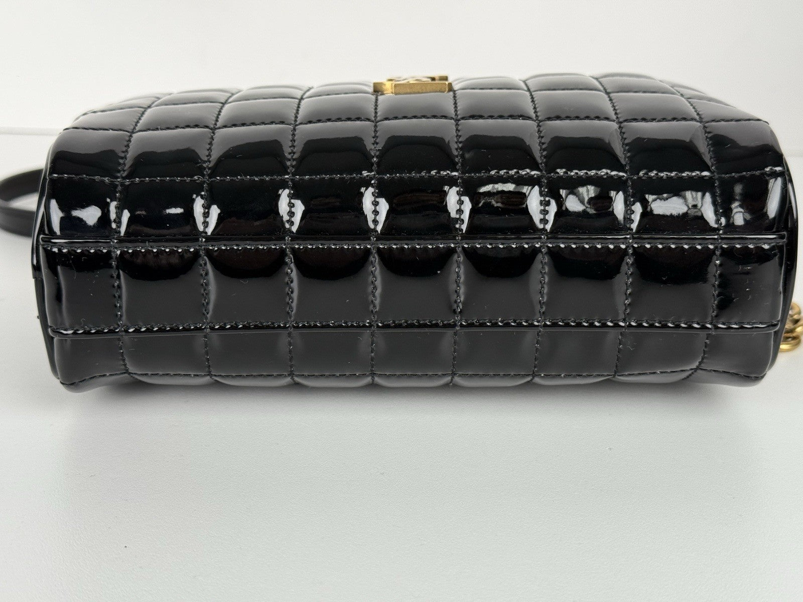 Saint Laurent Cassandre Mini Camera Bag in Quilted Patent Leather Glossy