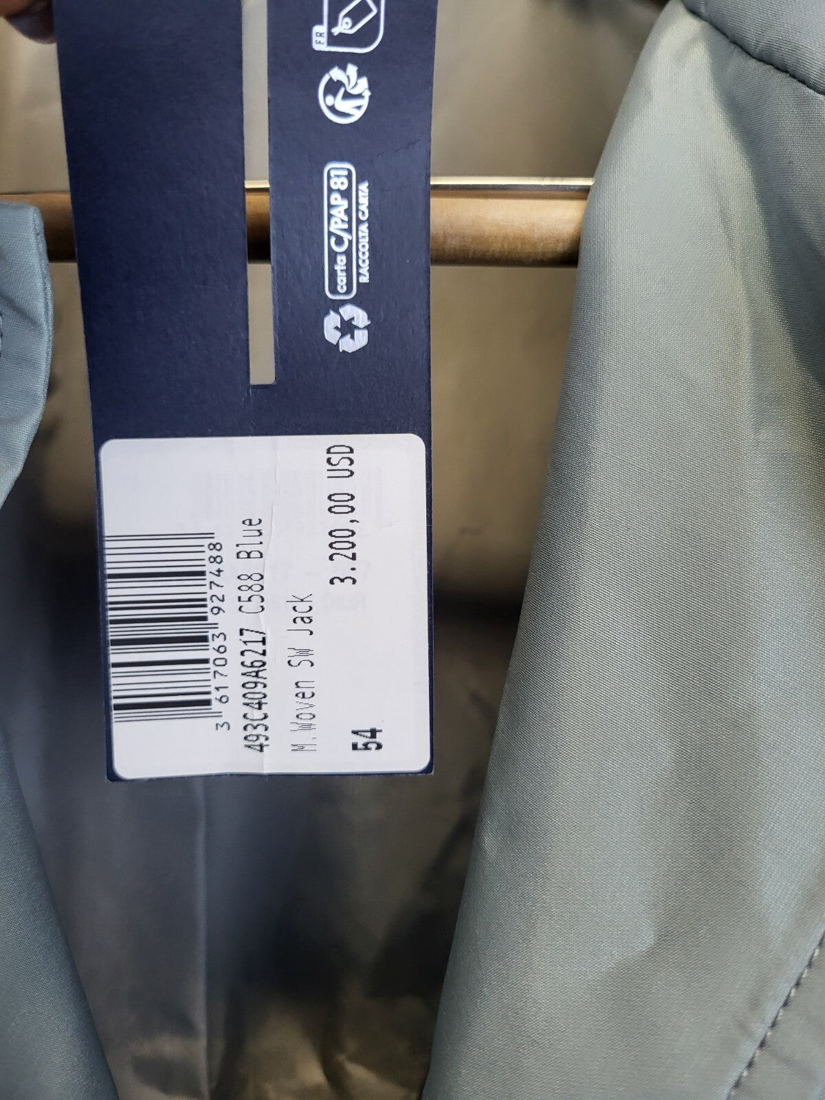 Dior Blouson Jacket Blue Silk Blend Size 54 XXL Men